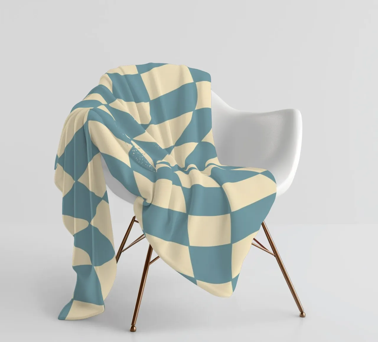 Fließendes Schachbrettmuster blau - gp with the flow coperta in pile da Illustration Raissa Oltmanns