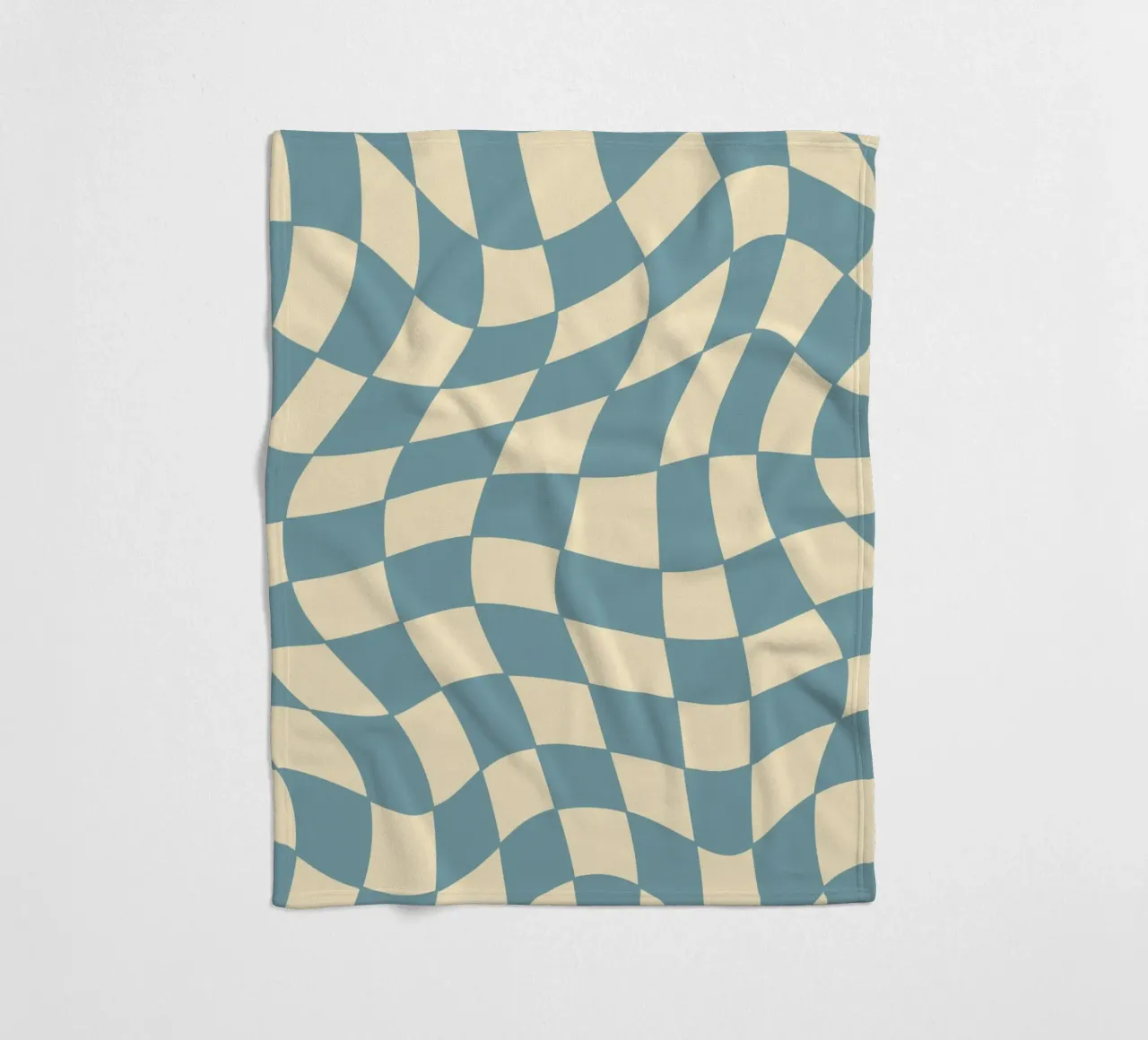 Fließendes Schachbrettmuster blau - gp with the flow coperta in pile da Illustration Raissa Oltmanns