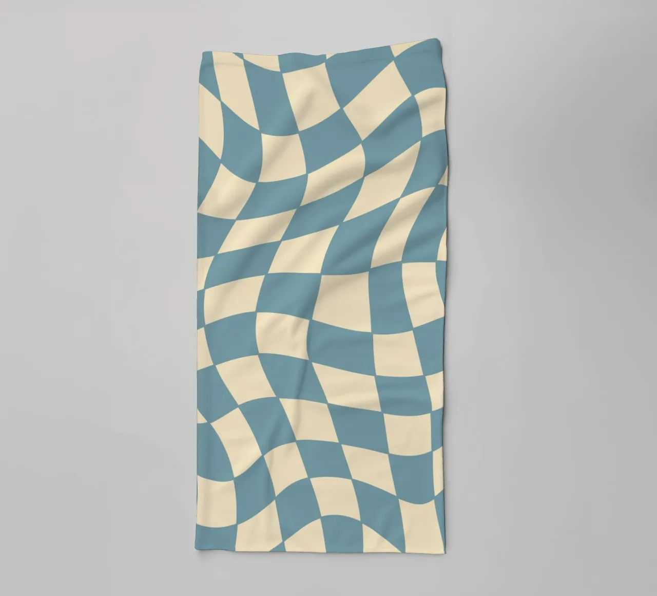 Fließendes Schachbrettmuster blau - gp with the flow asciugamano da bagno da Illustration Raissa Oltmanns