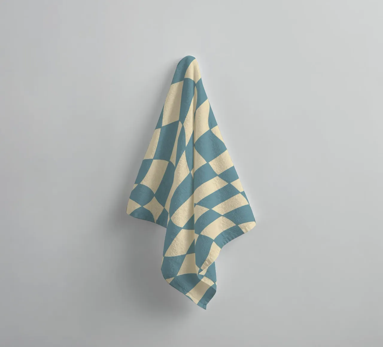 Fließendes Schachbrettmuster blau - gp with the flow asciugamano da bagno da Illustration Raissa Oltmanns