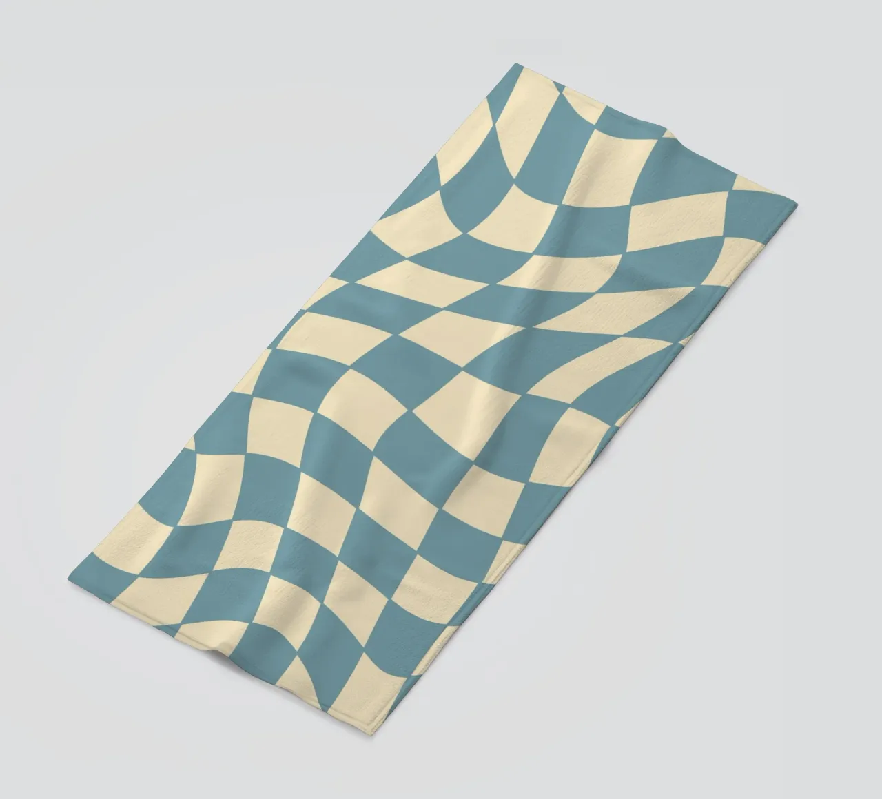 Fließendes Schachbrettmuster blau - gp with the flow telo mare da Illustration Raissa Oltmanns