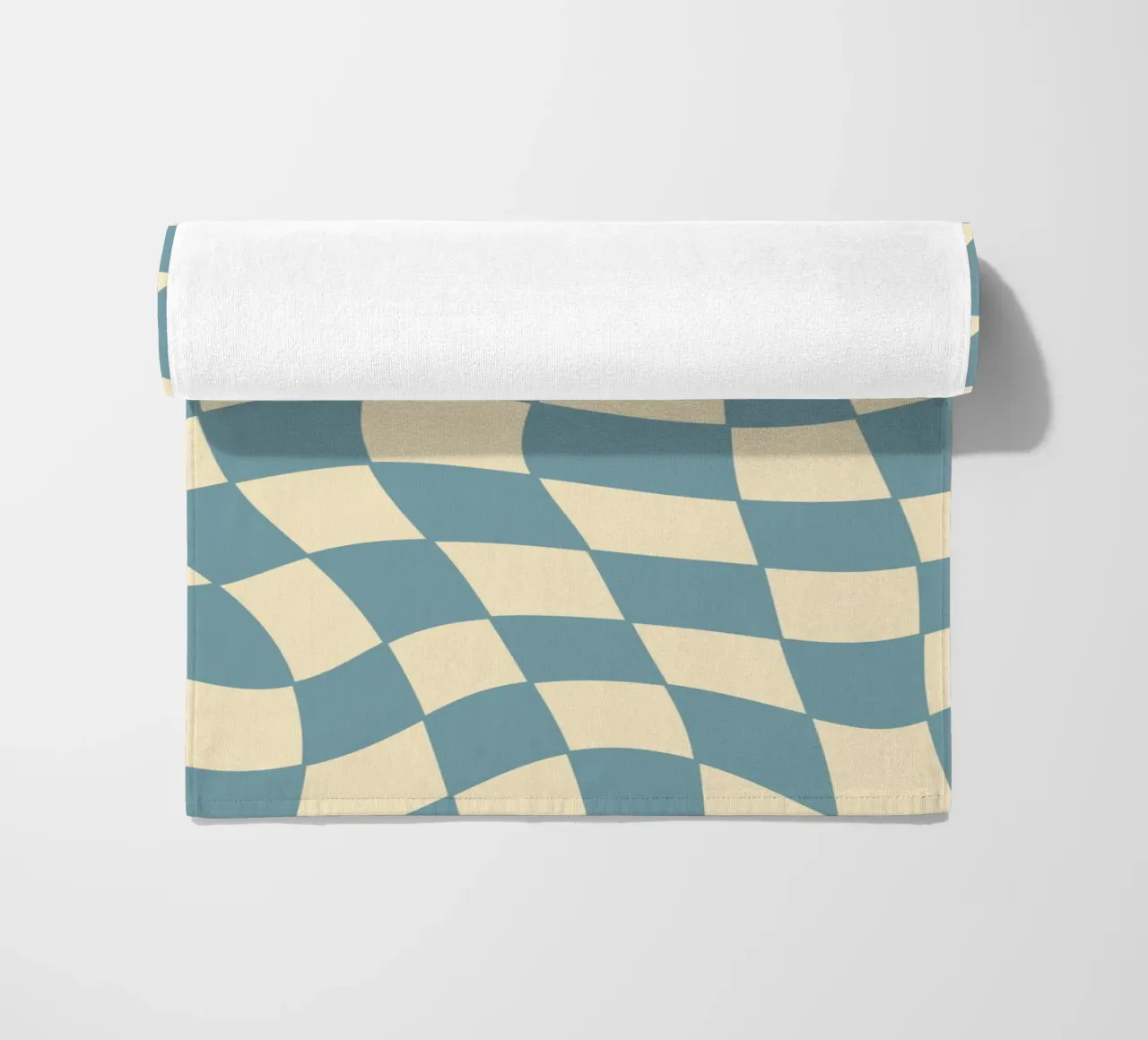 Fließendes Schachbrettmuster blau - gp with the flow telo mare da Illustration Raissa Oltmanns