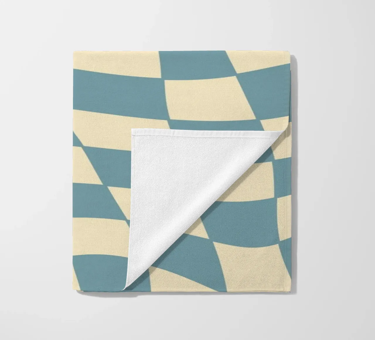 Fließendes Schachbrettmuster blau - gp with the flow telo mare da Illustration Raissa Oltmanns