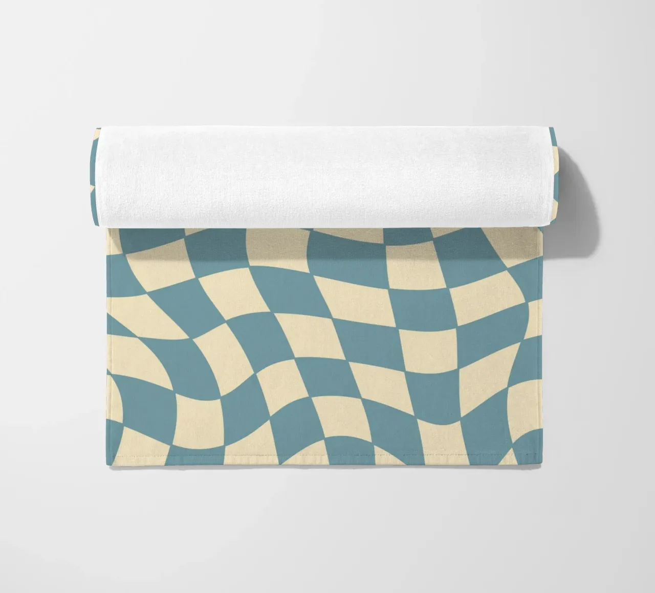 Fließendes Schachbrettmuster blau - gp with the flow telo mare da Illustration Raissa Oltmanns