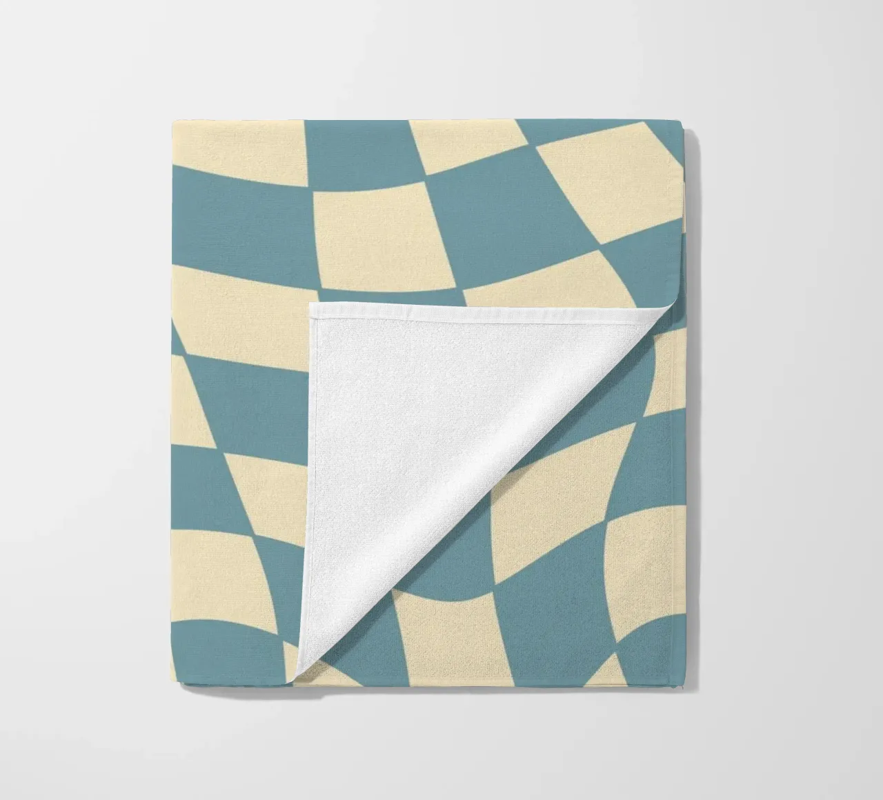 Fließendes Schachbrettmuster blau - gp with the flow telo mare da Illustration Raissa Oltmanns