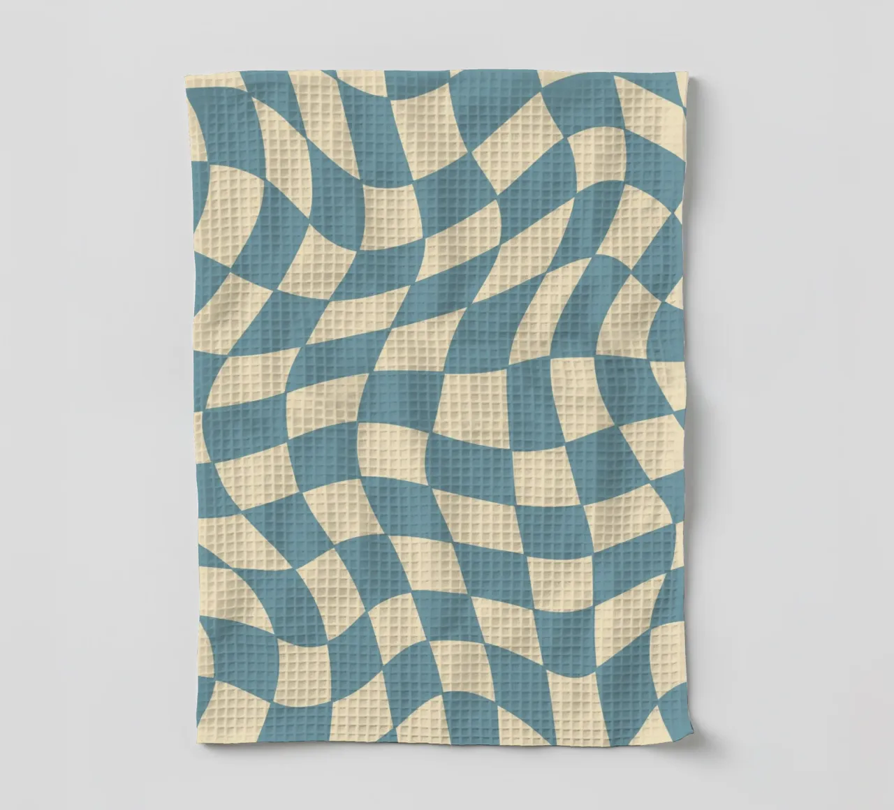 Fließendes Schachbrettmuster blau - gp with the flow canovaccio da cucina da Illustration Raissa Oltmanns