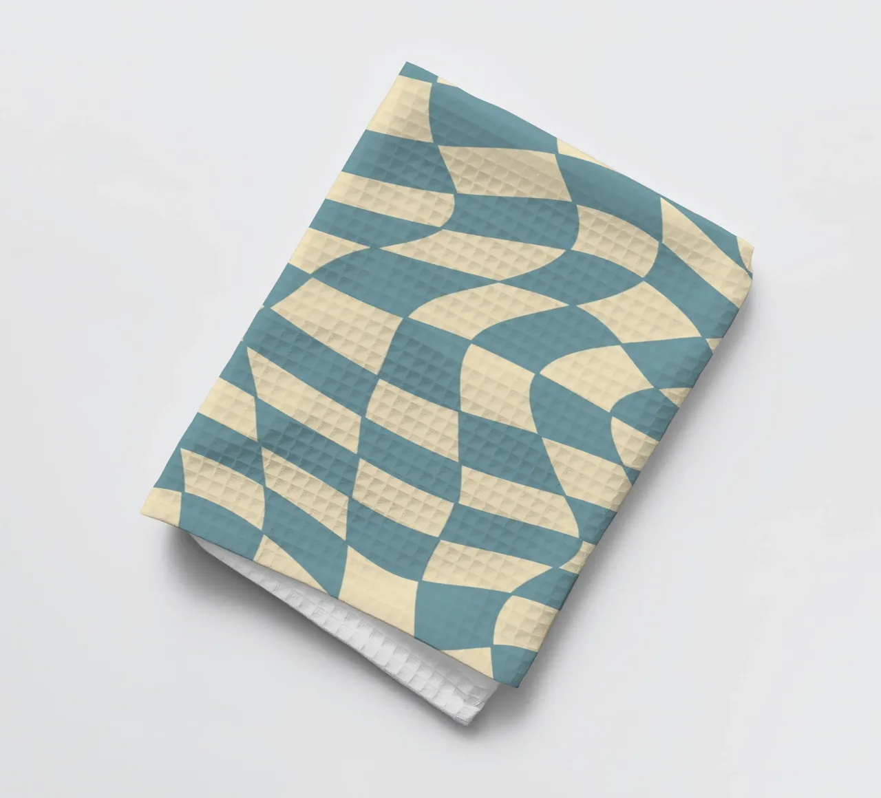 Fließendes Schachbrettmuster blau - gp with the flow canovaccio da cucina da Illustration Raissa Oltmanns