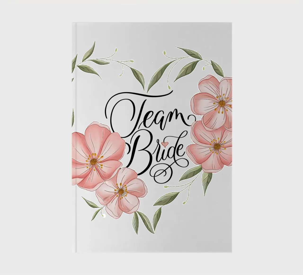 Team Bride. Enchanting flower heart with calligraphy. notebook by CalliLetters