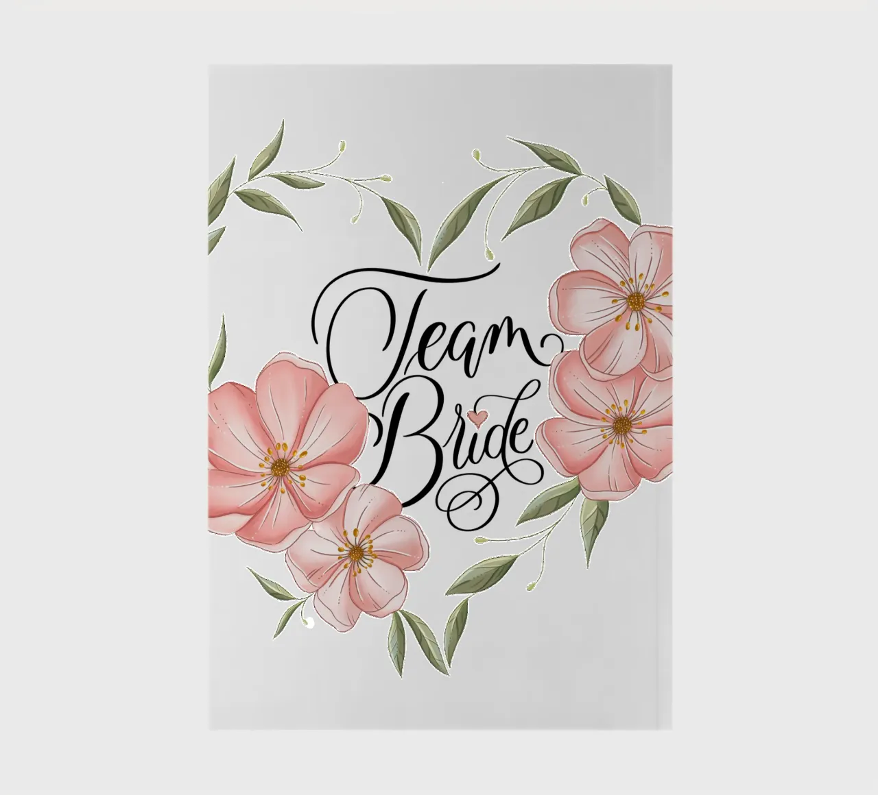 Team Bride. Enchanting flower heart with calligraphy. notebook by CalliLetters