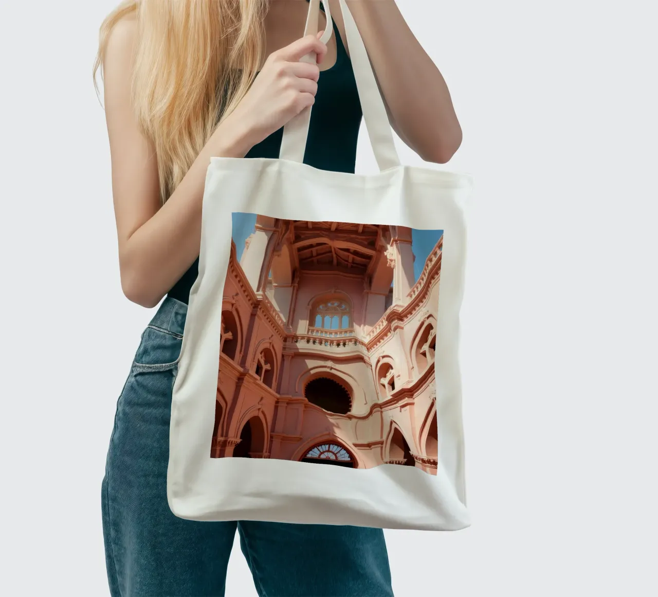 Explorar la belleza arquitectónica de un edificio histórico tote bag de DesignDoodle