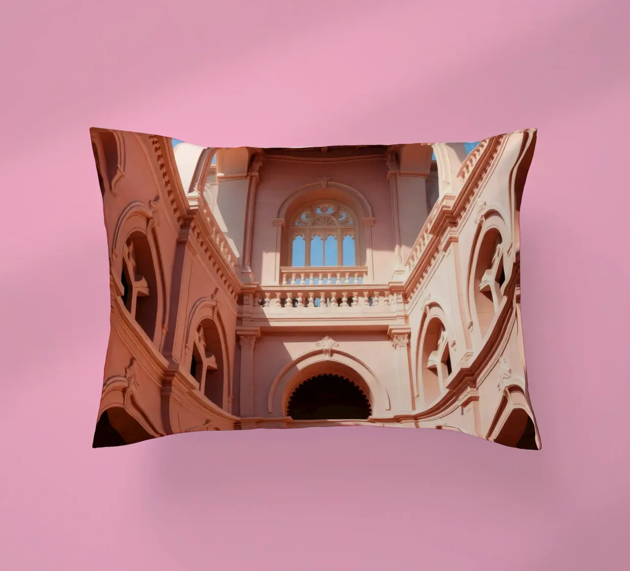 Exploring the architectural beauty of a historic building decorative cushion by DesignDoodle
