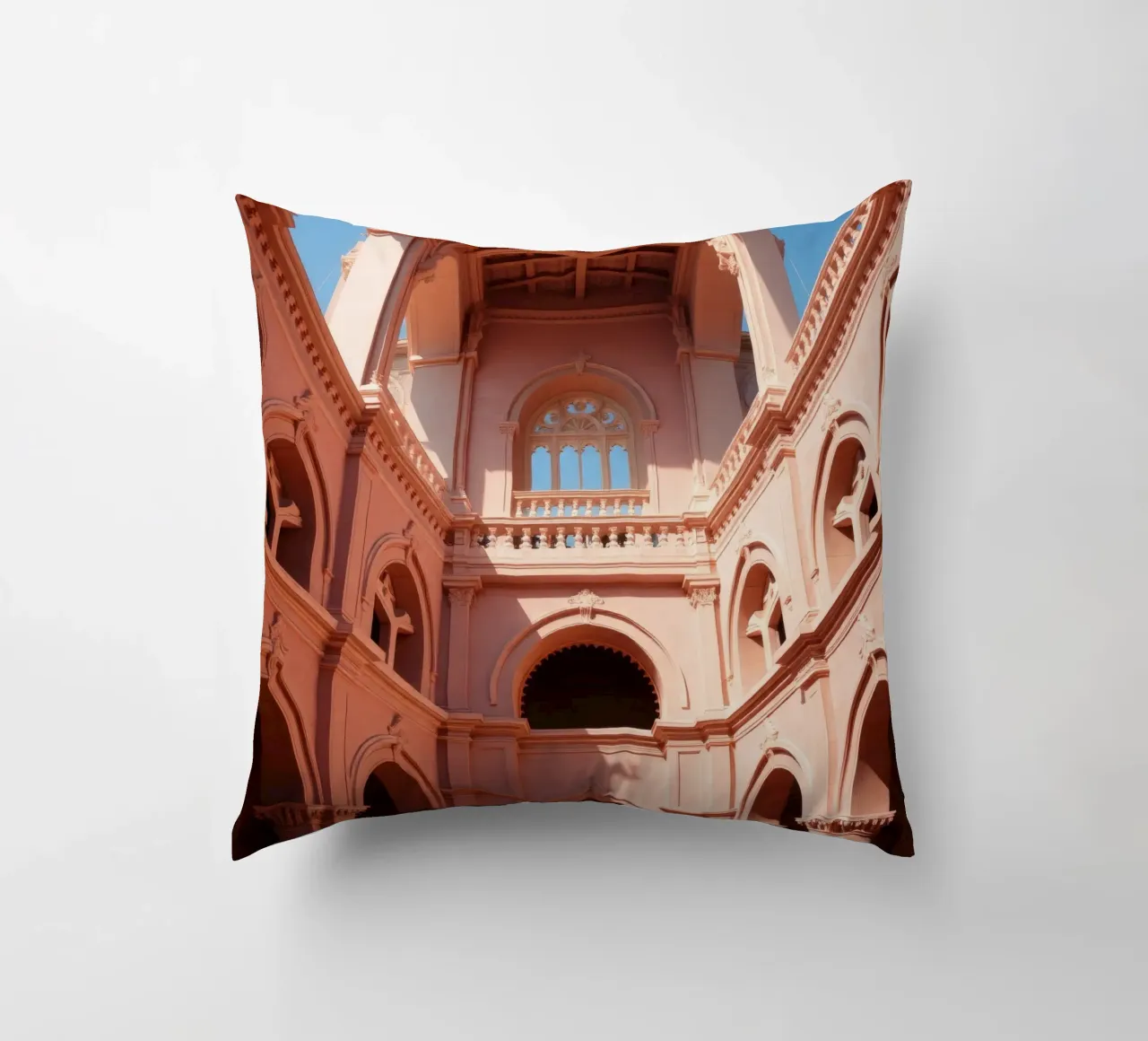 Exploring the architectural beauty of a historic building decorative cushion by DesignDoodle