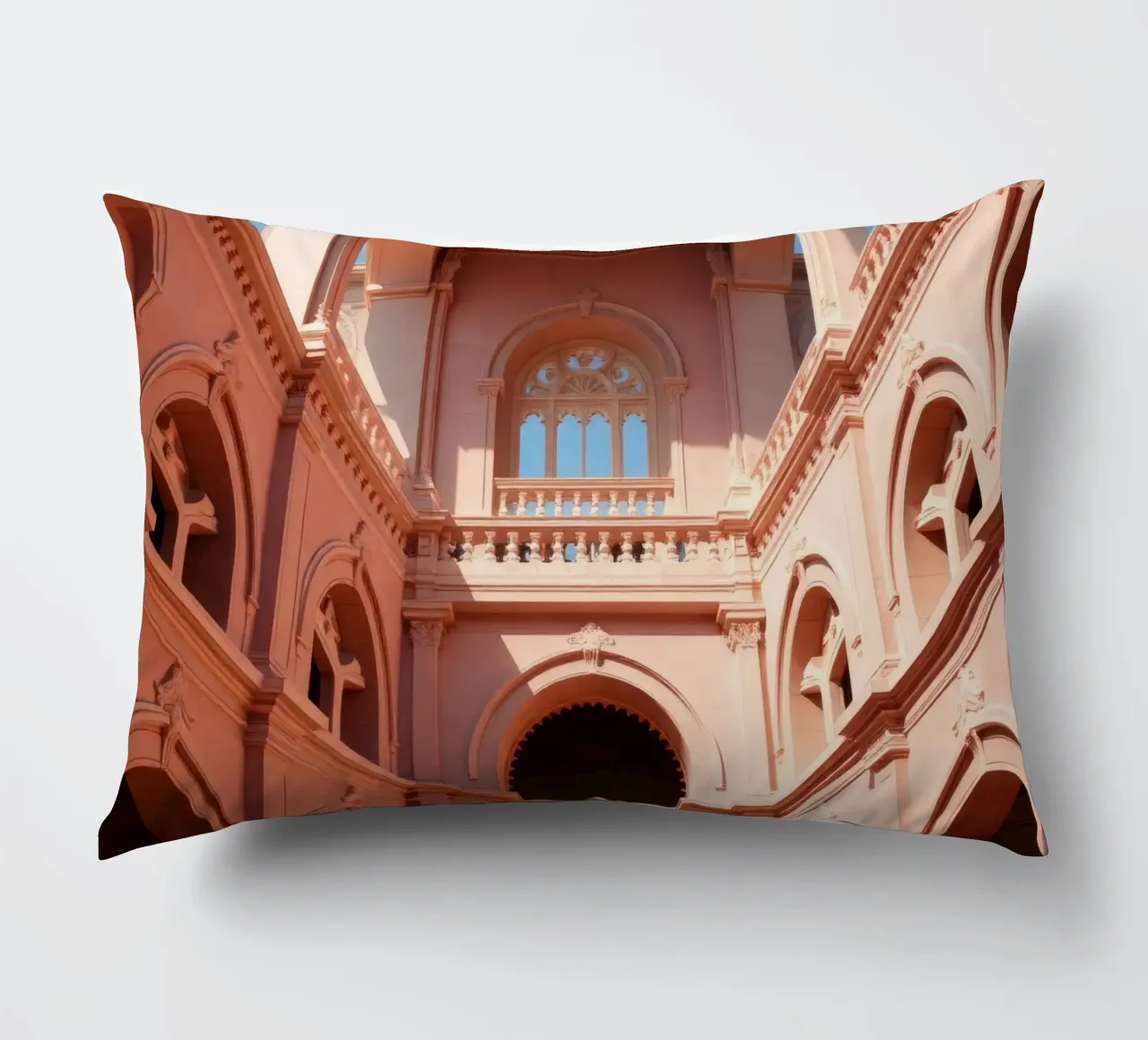 Exploring the architectural beauty of a historic building decorative cushion by DesignDoodle