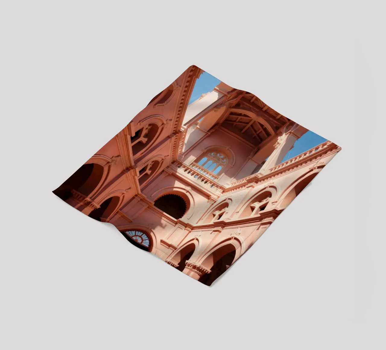 Exploring the architectural beauty of a historic building fleece blanket by DesignDoodle