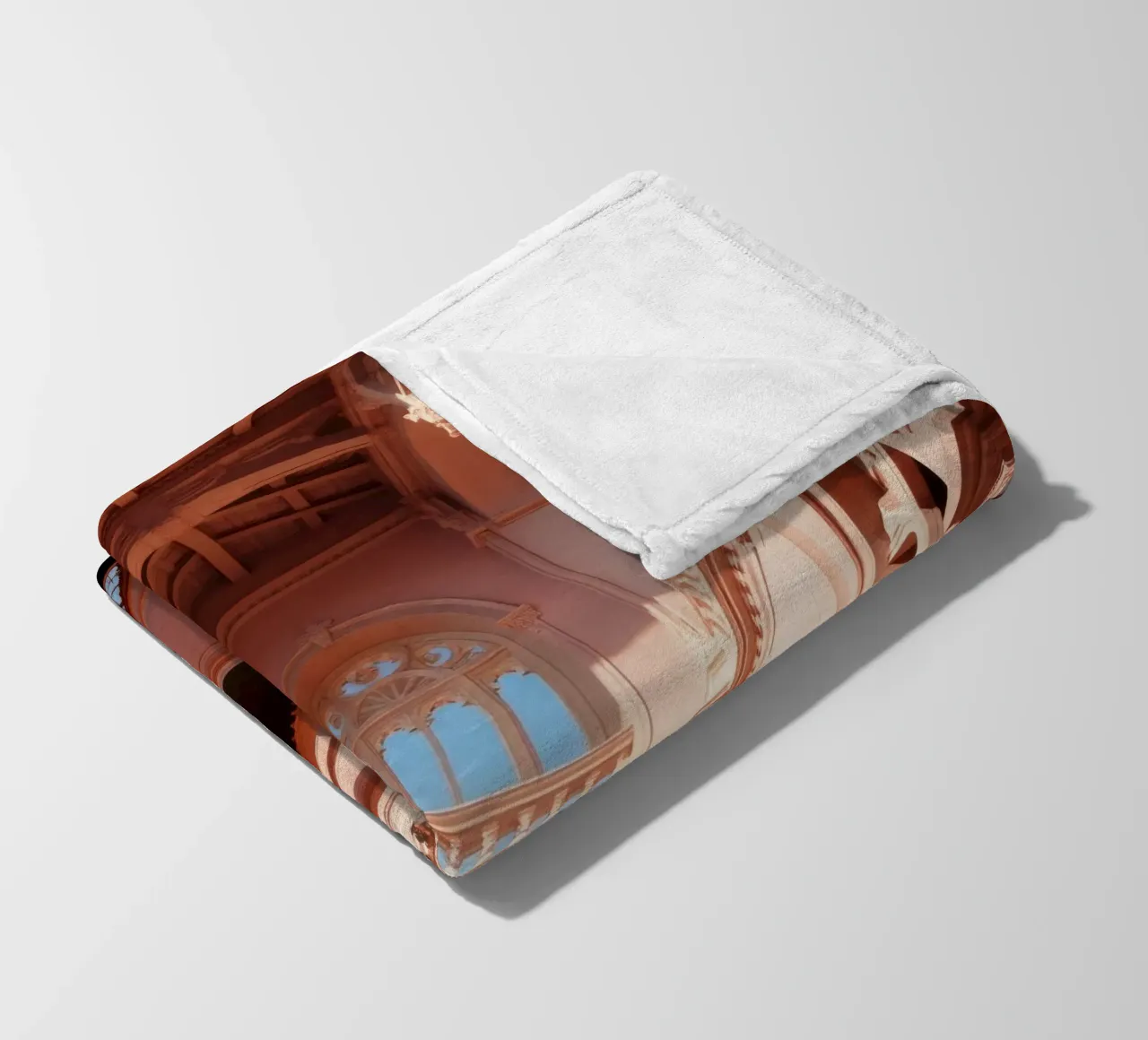 Exploring the architectural beauty of a historic building fleece blanket by DesignDoodle