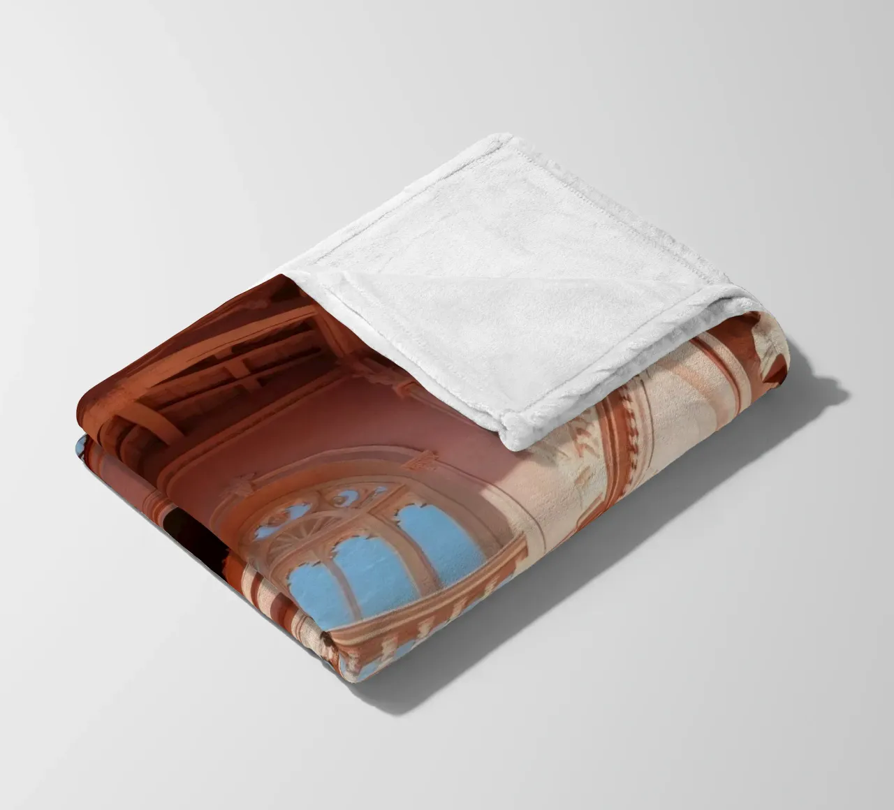 Exploring the architectural beauty of a historic building fleece blanket by DesignDoodle