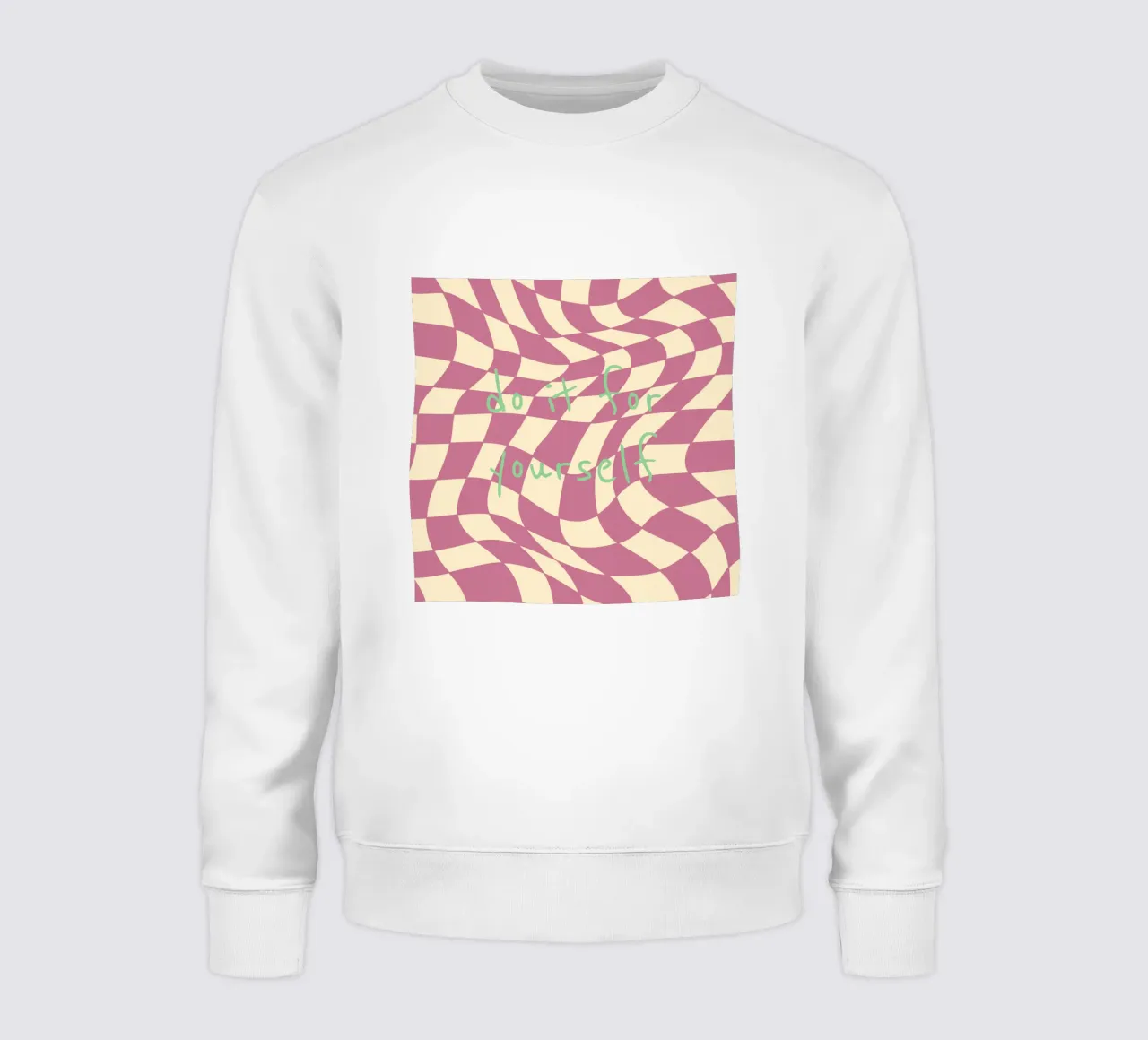 fließendes Schachbrettmuster rosa - do it for yourself felpa da Illustration Raissa Oltmanns