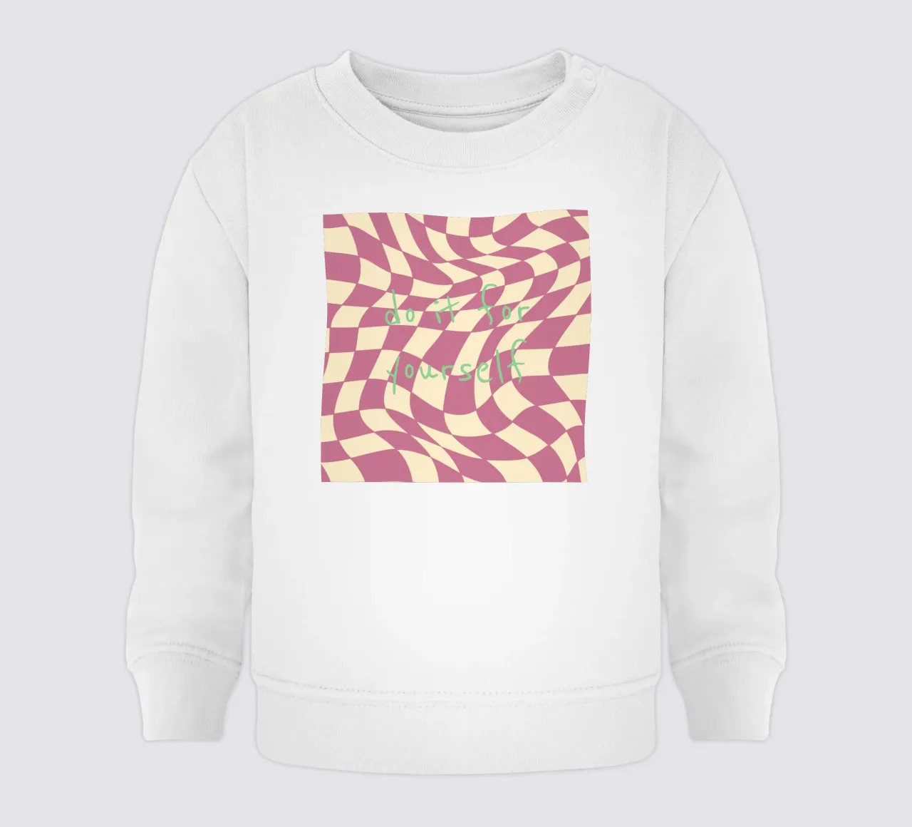 fließendes Schachbrettmuster rosa - do it for yourself felpa neonato da Illustration Raissa Oltmanns