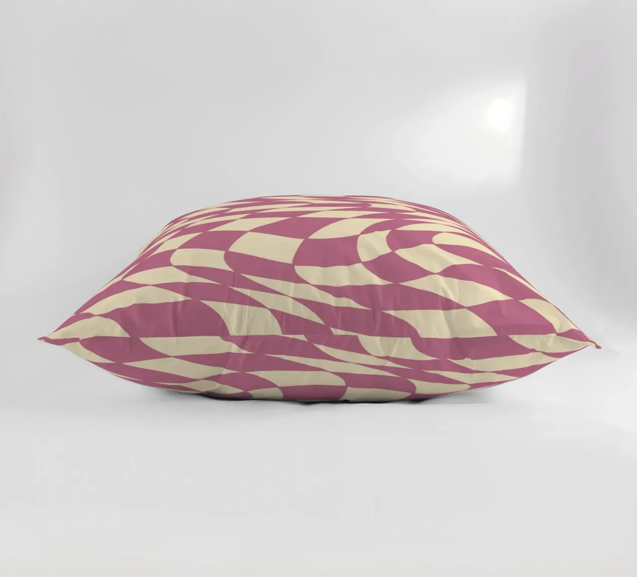 fließendes Schachbrettmuster rosa - do it for yourself cuscino da Illustration Raissa Oltmanns