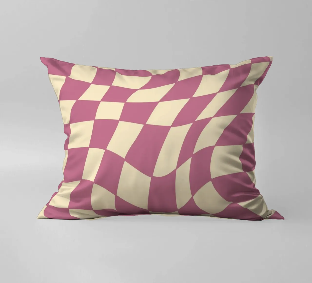 fließendes Schachbrettmuster rosa - do it for yourself cuscino da Illustration Raissa Oltmanns