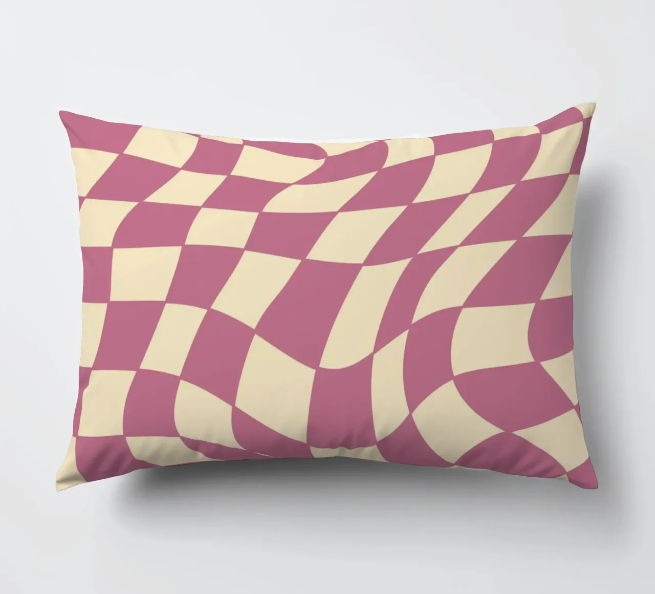 fließendes Schachbrettmuster rosa - do it for yourself cuscino da Illustration Raissa Oltmanns