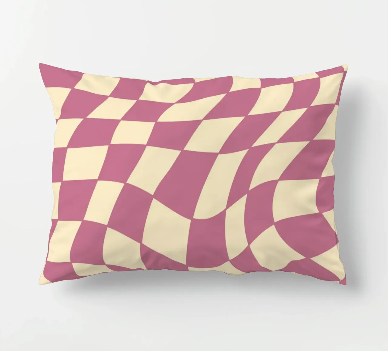 fließendes Schachbrettmuster rosa - do it for yourself cuscino da Illustration Raissa Oltmanns