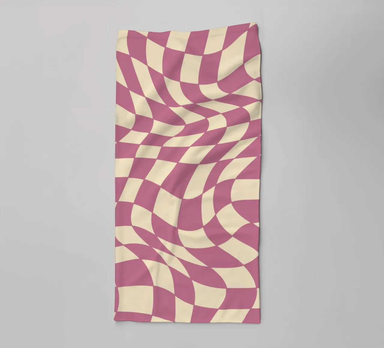 fließendes Schachbrettmuster rosa - do it for yourself asciugamano da bagno da Illustration Raissa Oltmanns