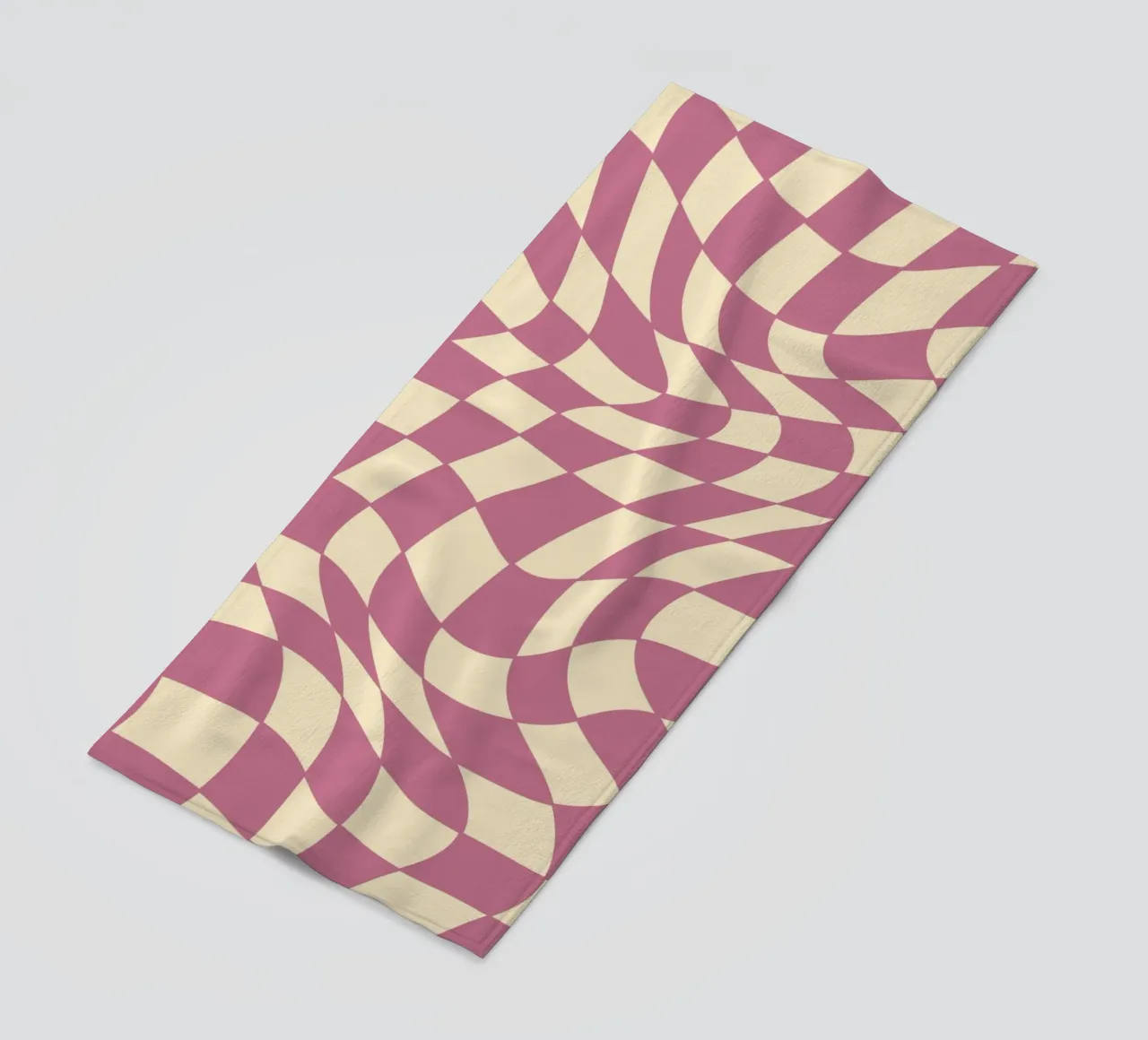 fließendes Schachbrettmuster rosa - do it for yourself telo mare da Illustration Raissa Oltmanns