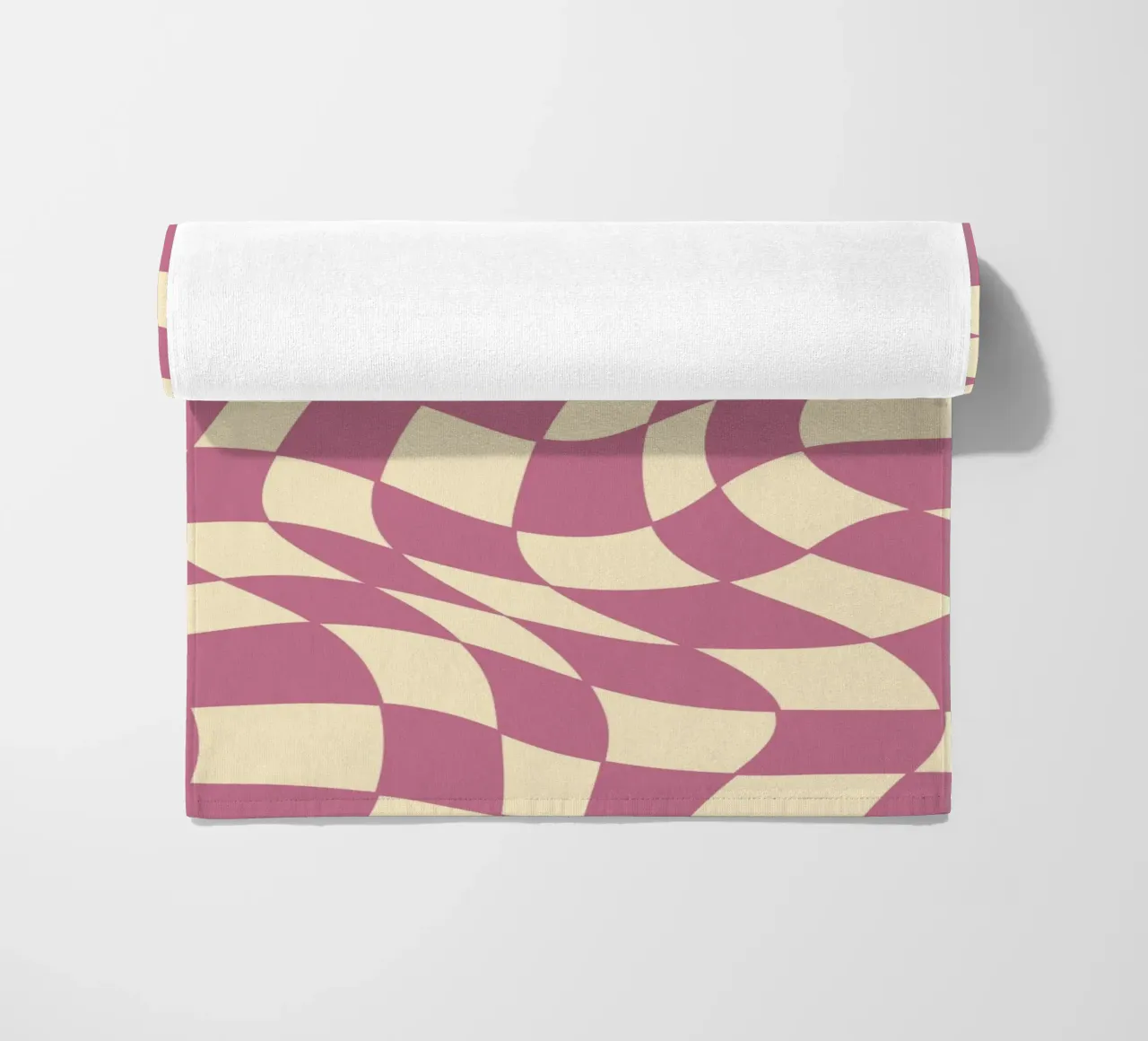 fließendes Schachbrettmuster rosa - do it for yourself telo mare da Illustration Raissa Oltmanns