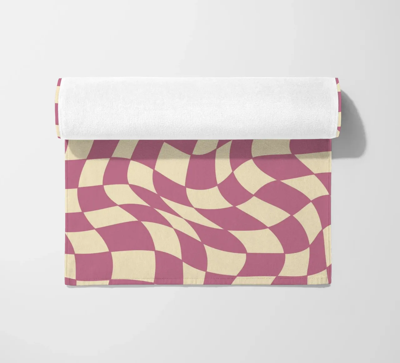 fließendes Schachbrettmuster rosa - do it for yourself telo mare da Illustration Raissa Oltmanns