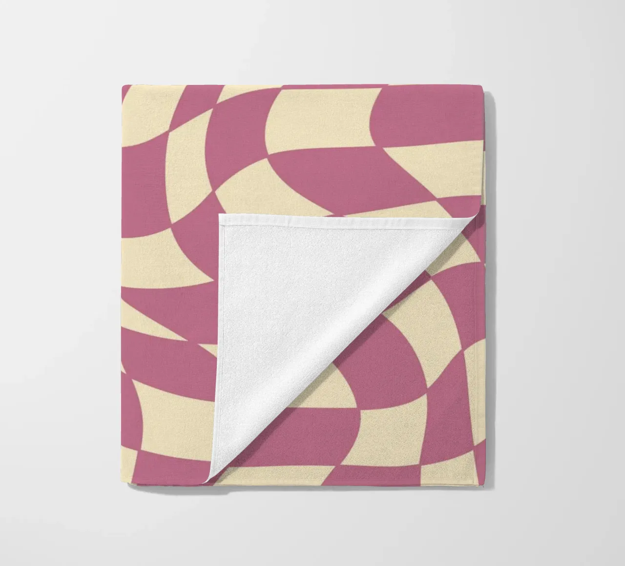 fließendes Schachbrettmuster rosa - do it for yourself telo mare da Illustration Raissa Oltmanns