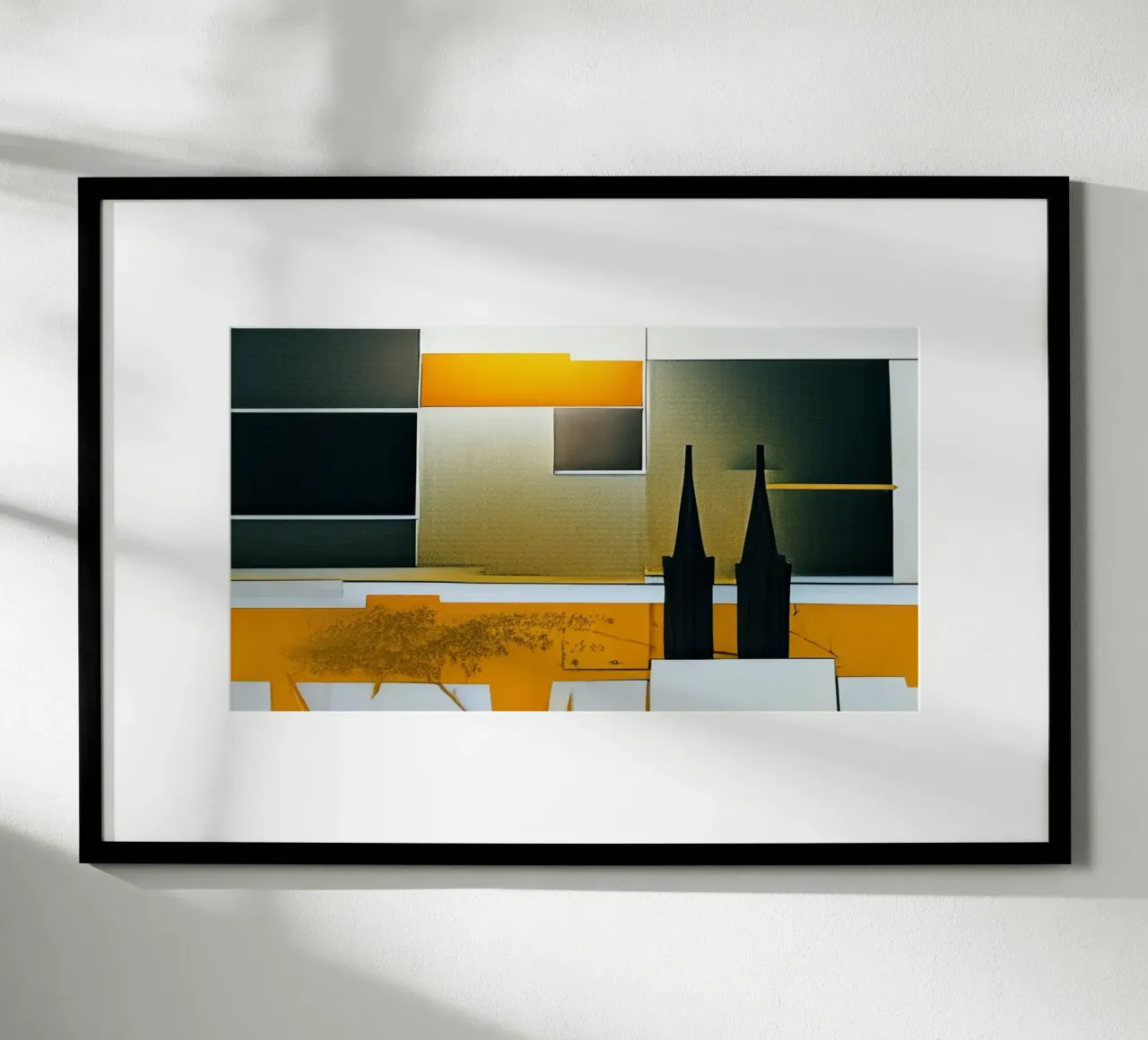 Vue sur la cathédrale de Cologne_3 poster avec cadre en bois de Abstract Art by LK