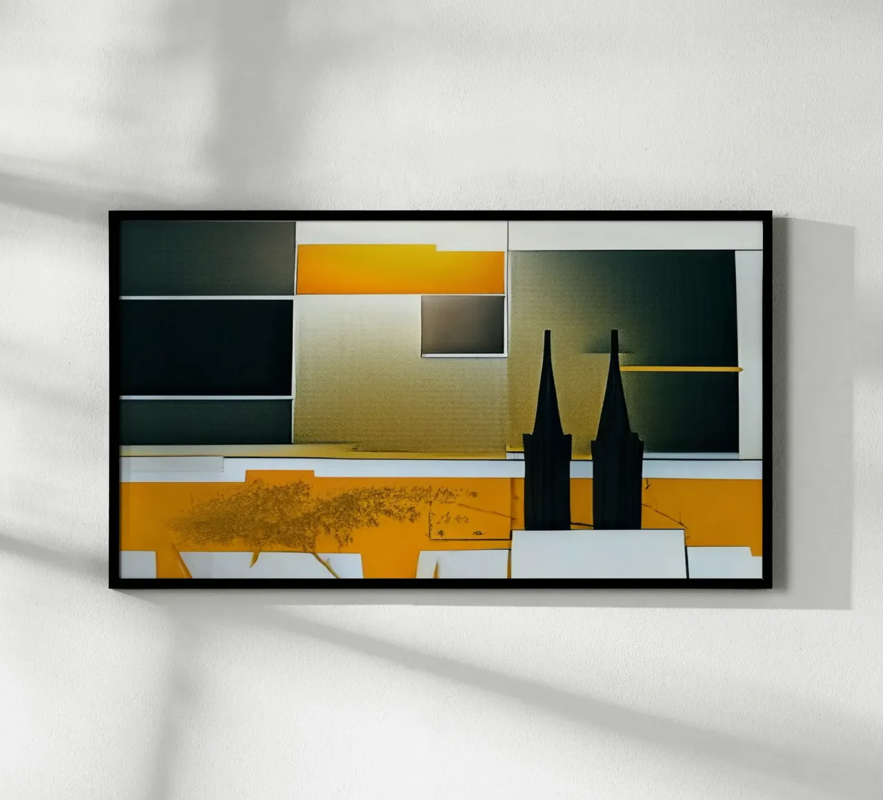 Vue sur la cathédrale de Cologne_3 poster avec cadre en bois de Abstract Art by LK