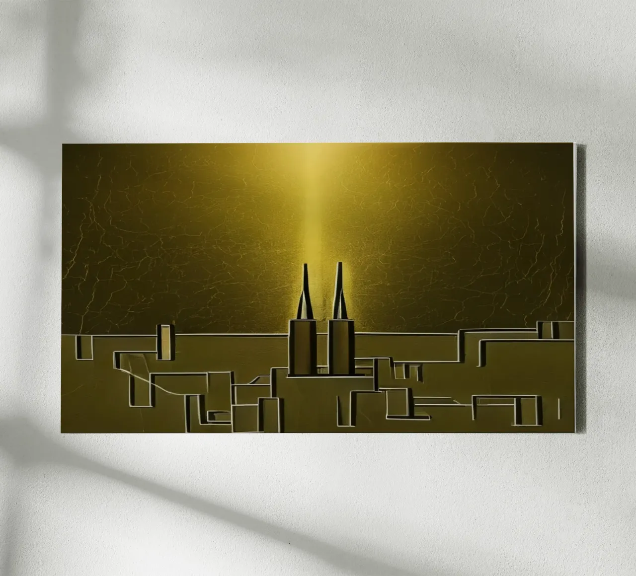 View of Cologne Cathedral_4 canvas with Floater frame by Abstract Art by LK