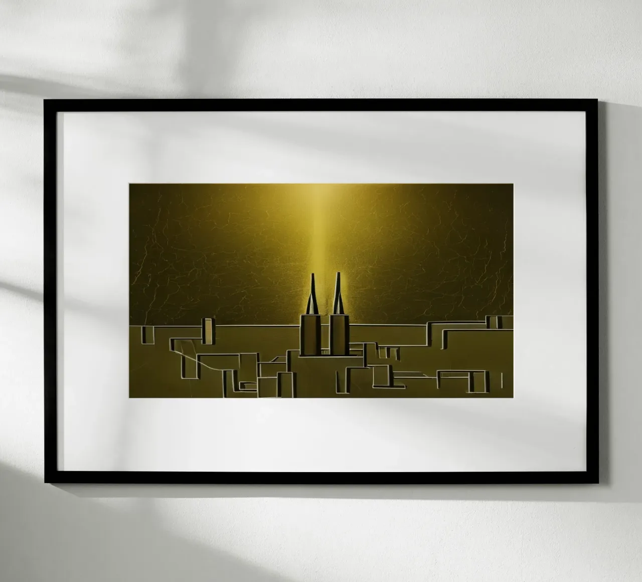 Vue sur la cathédrale de Cologne_4 poster avec cadre en bois de Abstract Art by LK