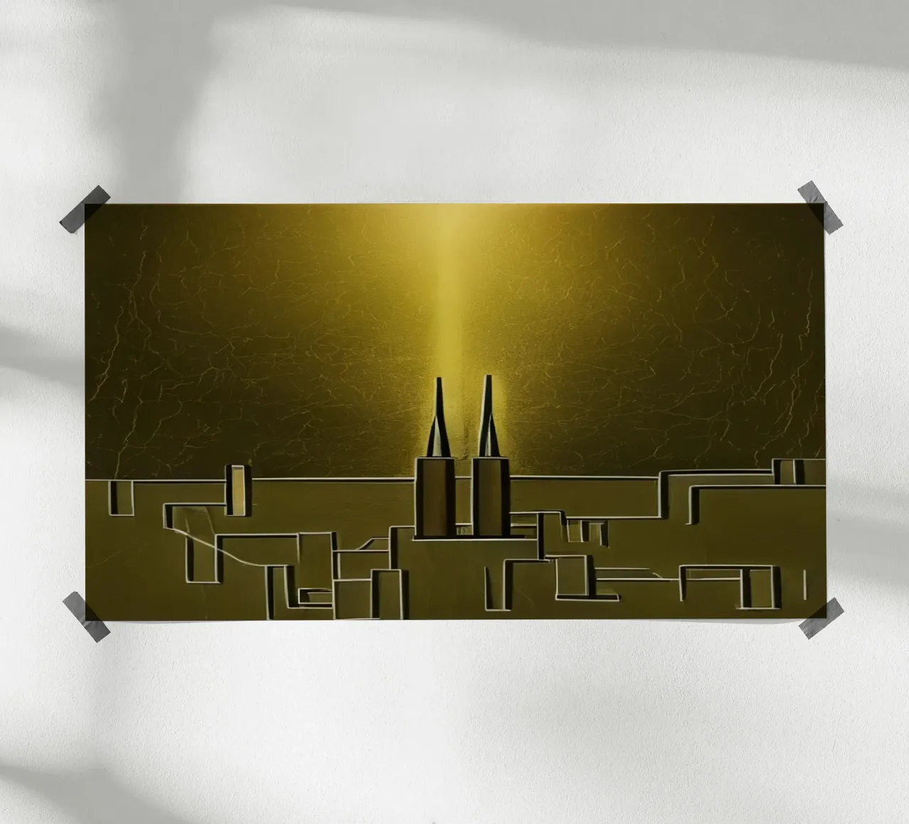 Vue sur la cathédrale de Cologne_4 poster avec cadre en bois de Abstract Art by LK