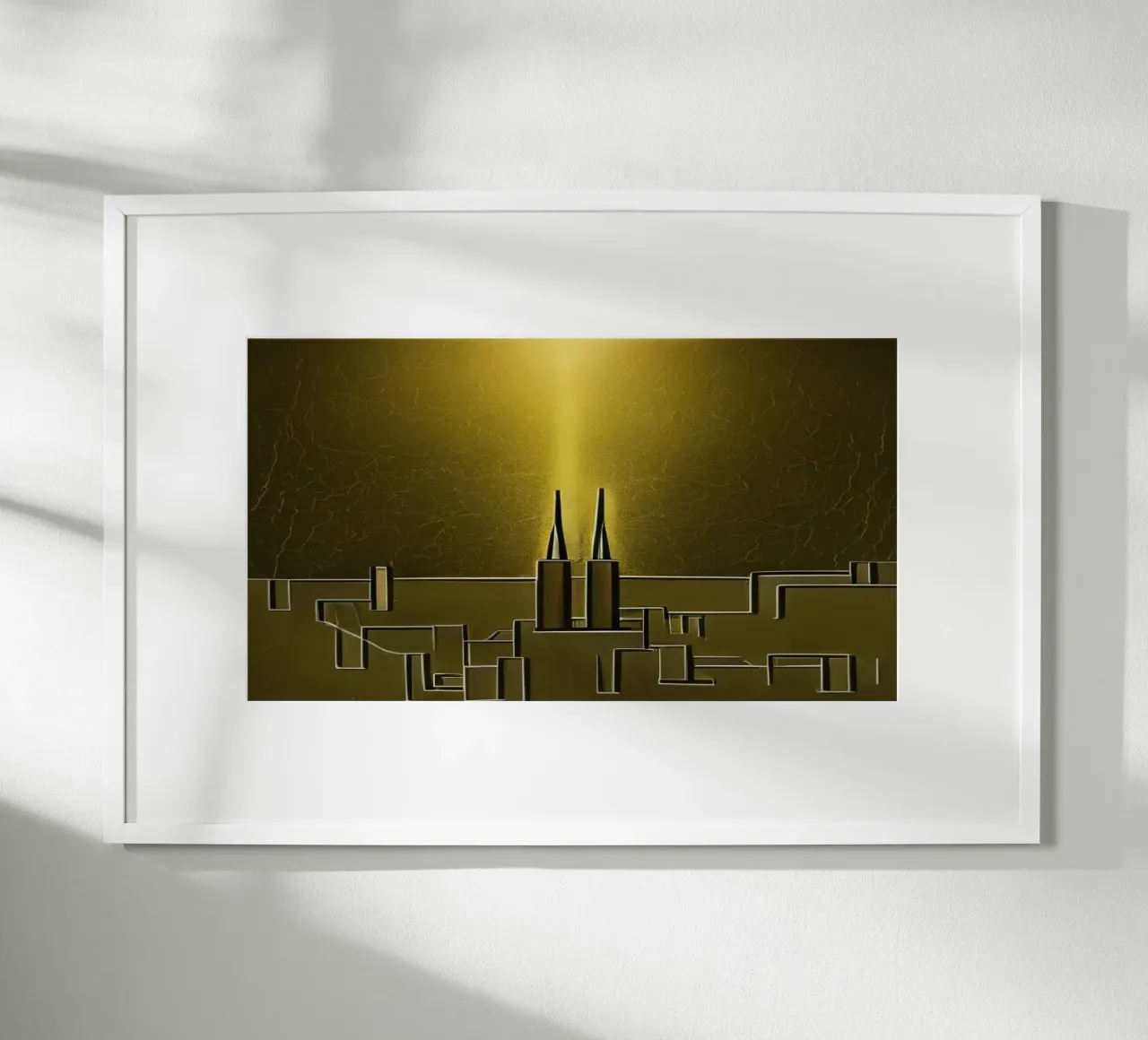 Vue sur la cathédrale de Cologne_4 poster avec cadre en bois de Abstract Art by LK
