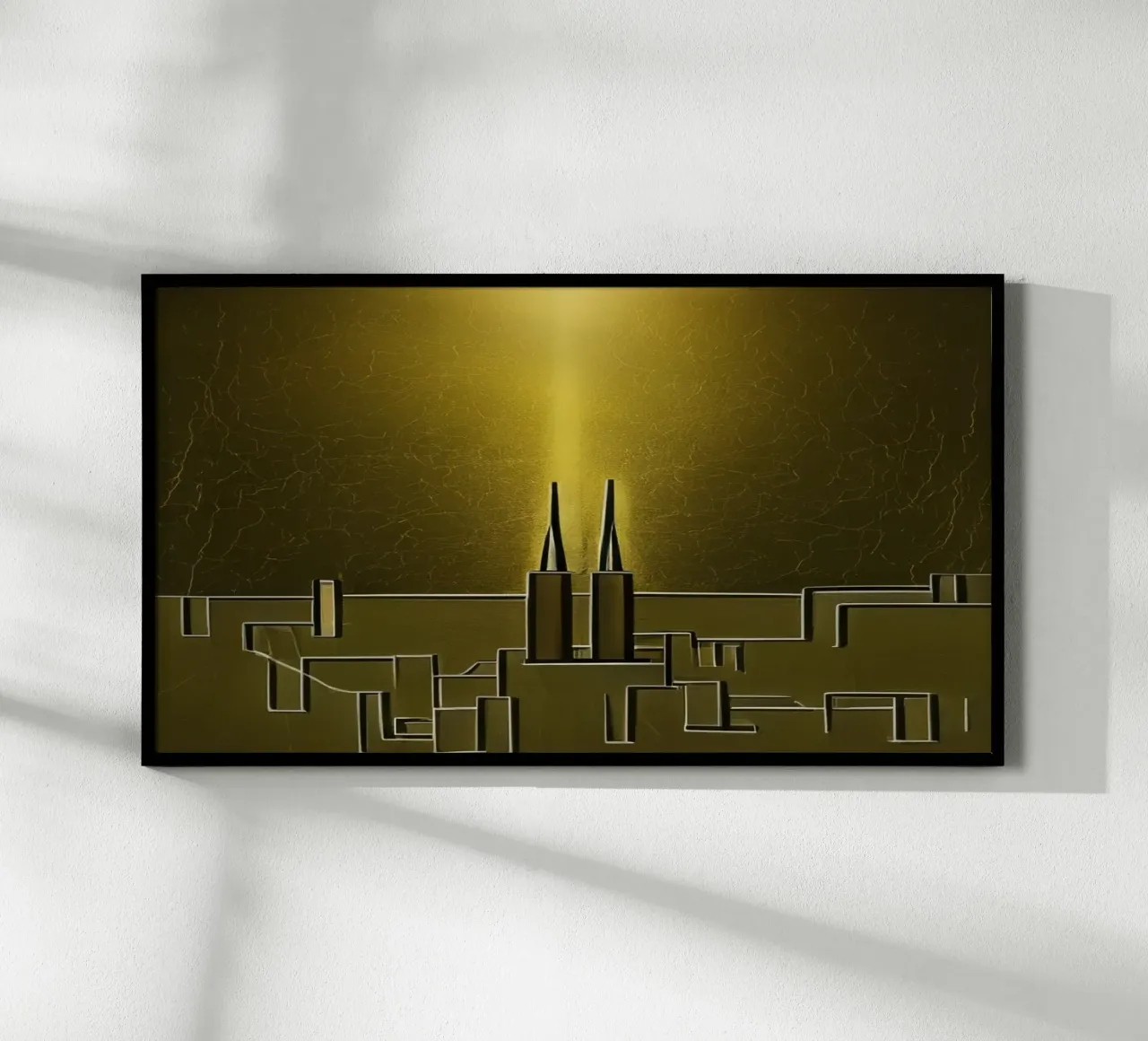 Vue sur la cathédrale de Cologne_4 poster avec cadre en bois de Abstract Art by LK
