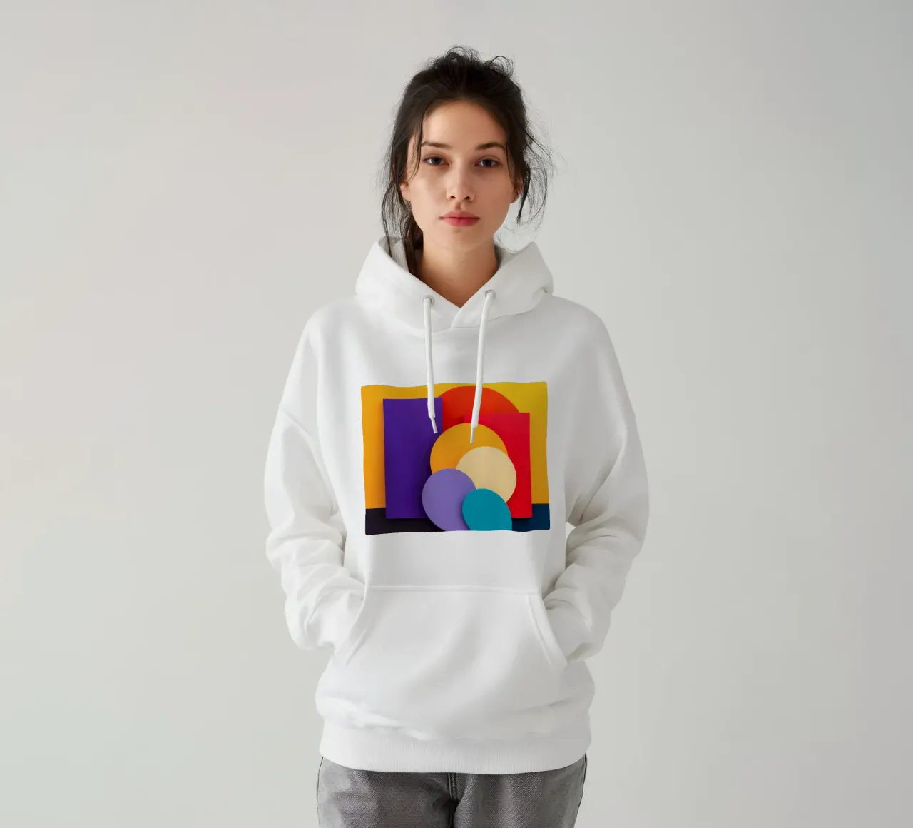 Le forme geometriche colorate creano un design astratto felpa con cappuccio da DesignDoodle