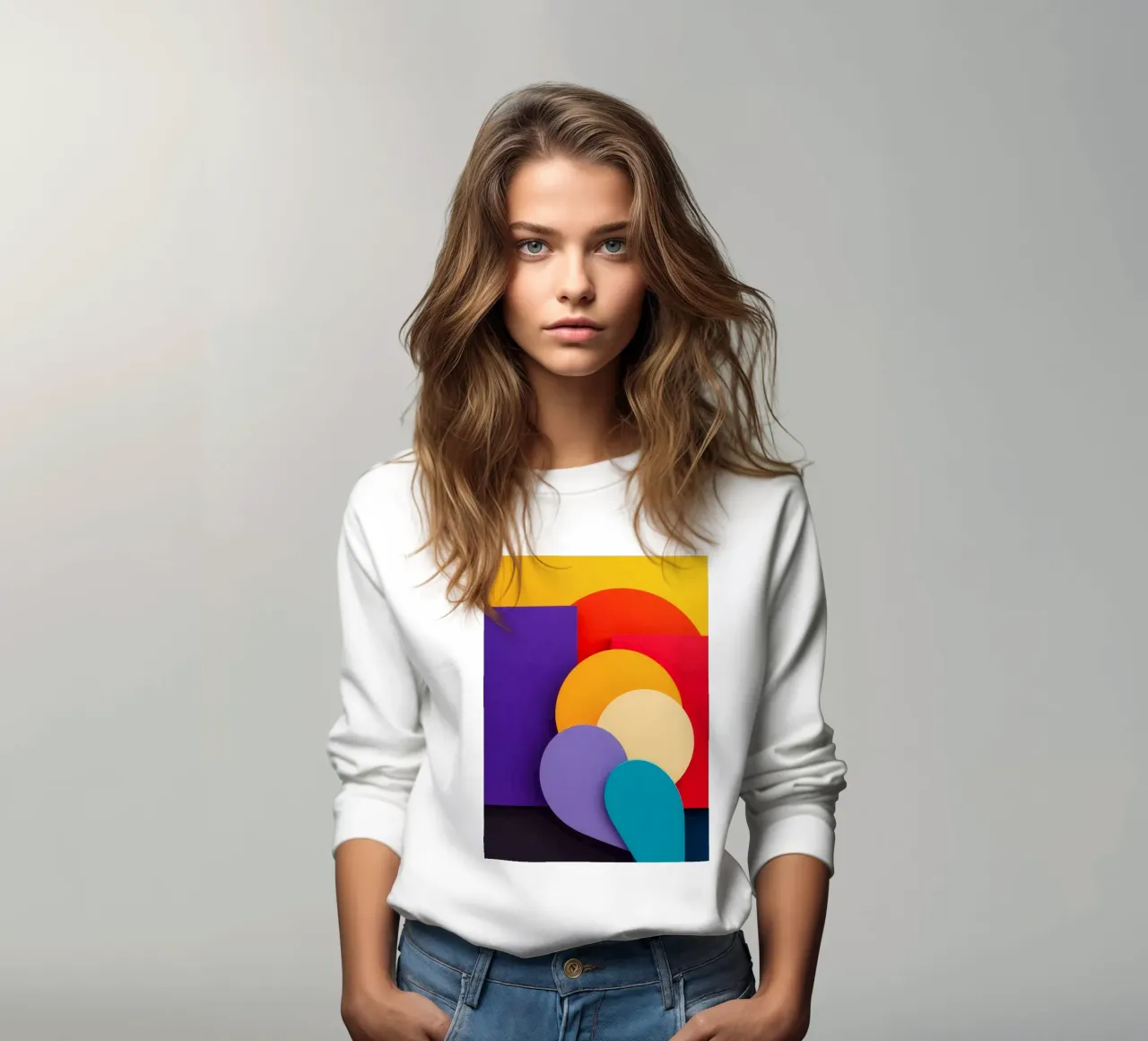 Des formes géométriques colorées créent un motif abstrait sweat de DesignDoodle