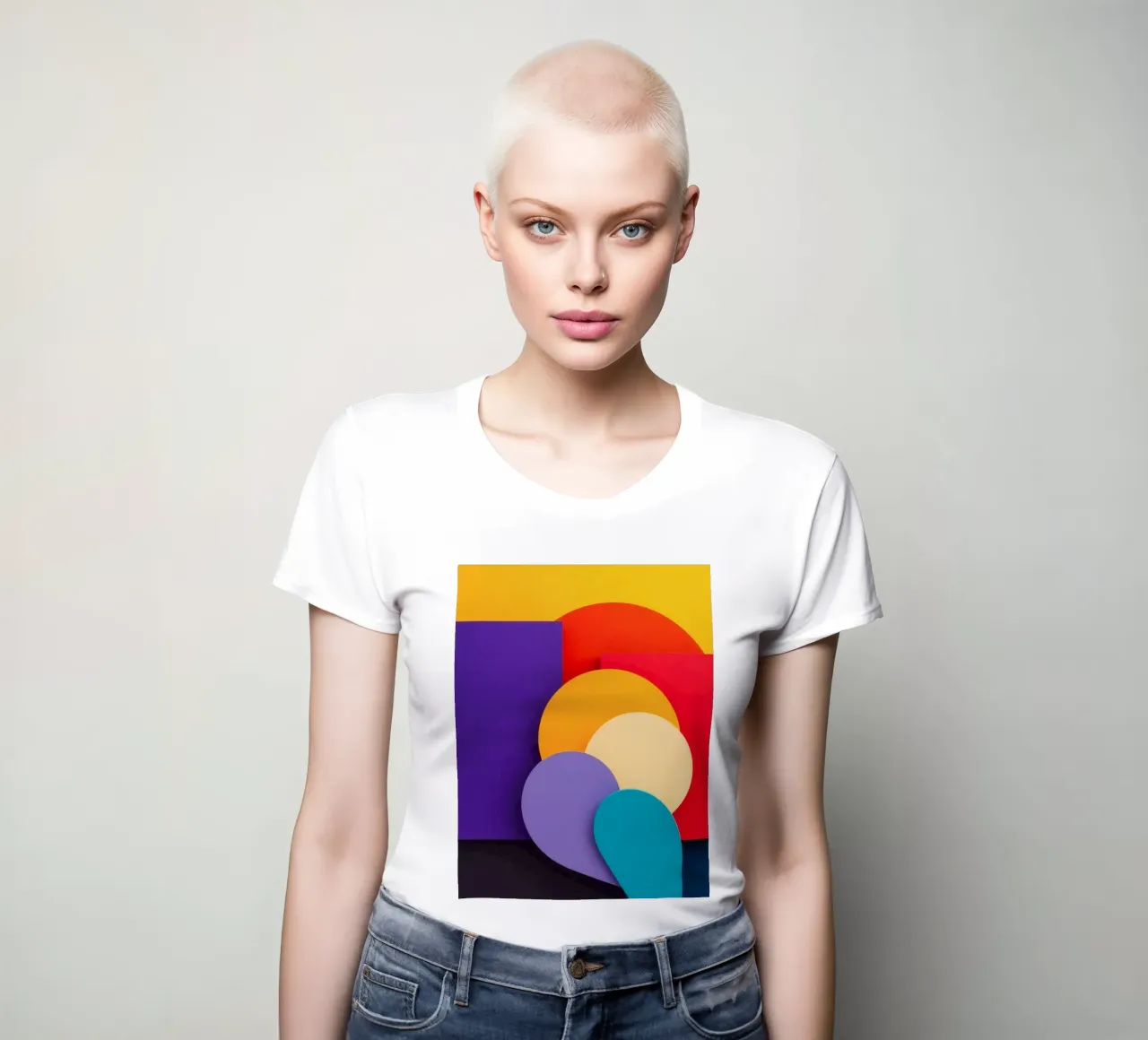 Le forme geometriche colorate creano un design astratto t-shirt da donna da DesignDoodle