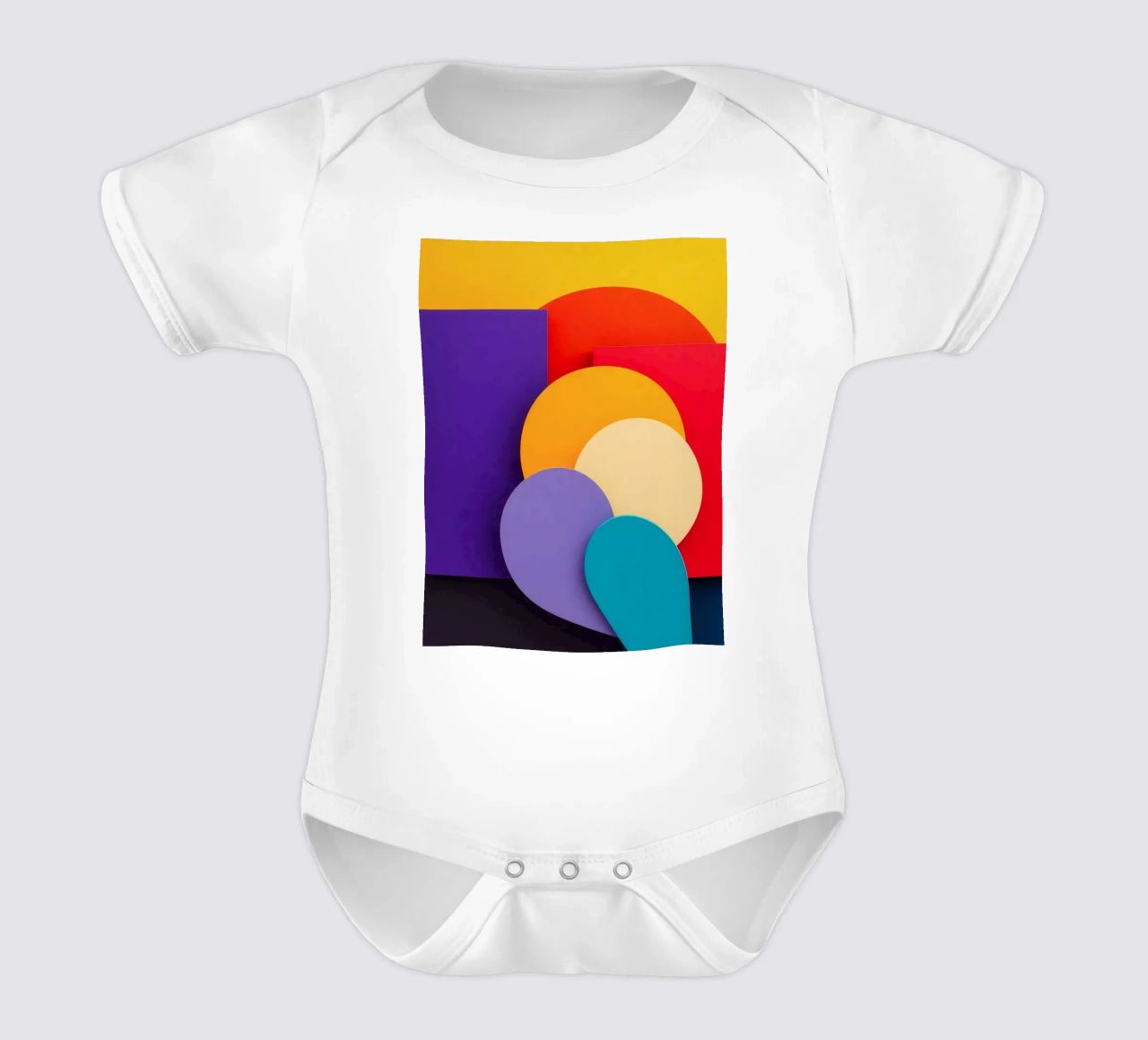Le forme geometriche colorate creano un design astratto body neonato maniche corte da DesignDoodle