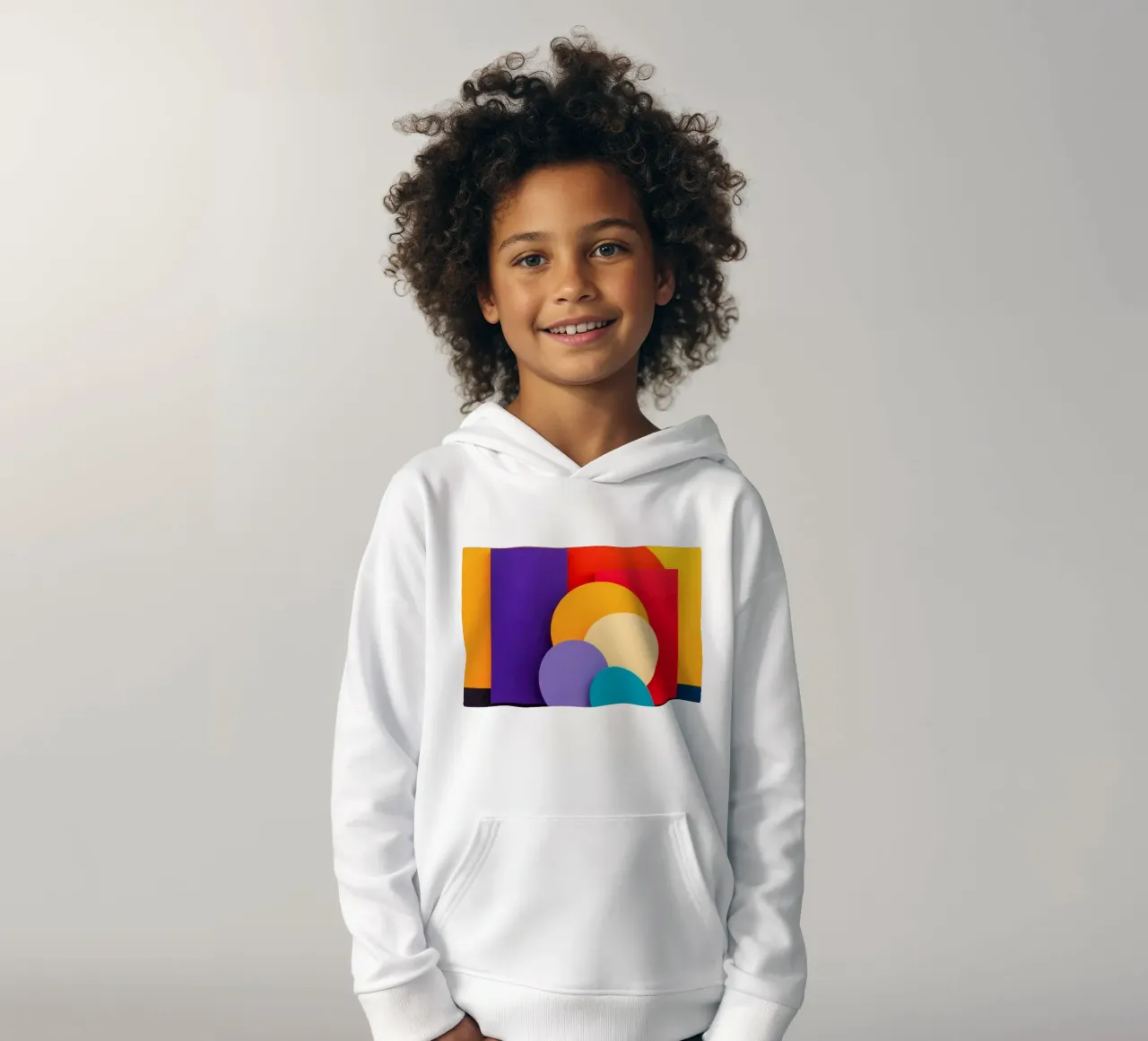 Le forme geometriche colorate creano un design astratto felpa bambino con cappuccio da DesignDoodle