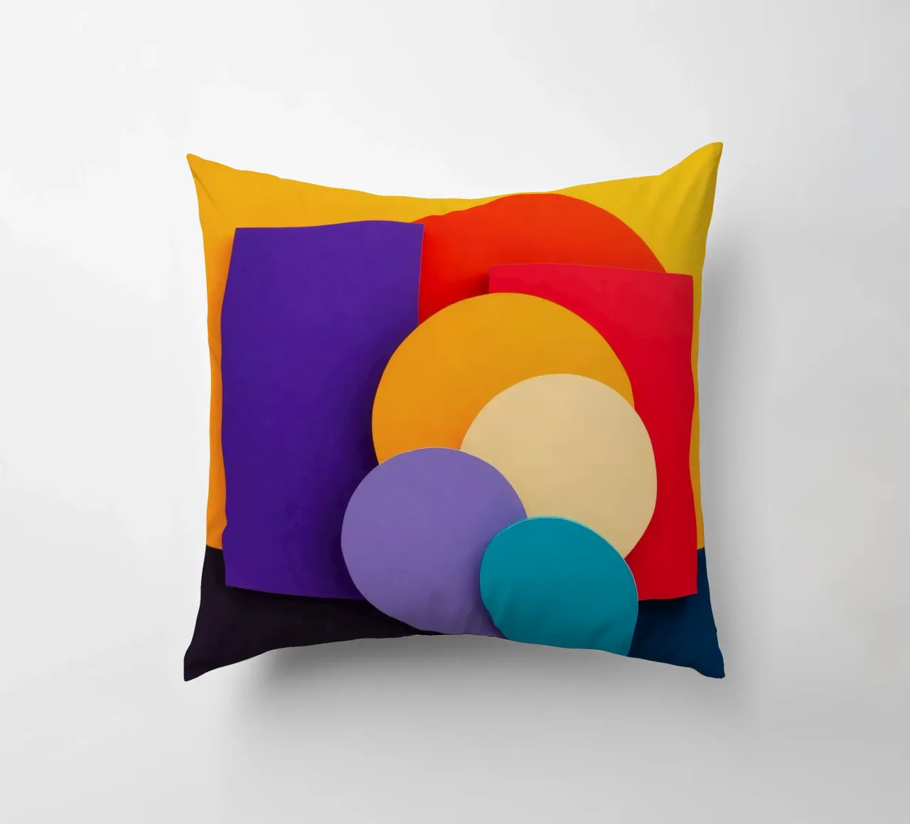 Le forme geometriche colorate creano un design astratto cuscino da DesignDoodle