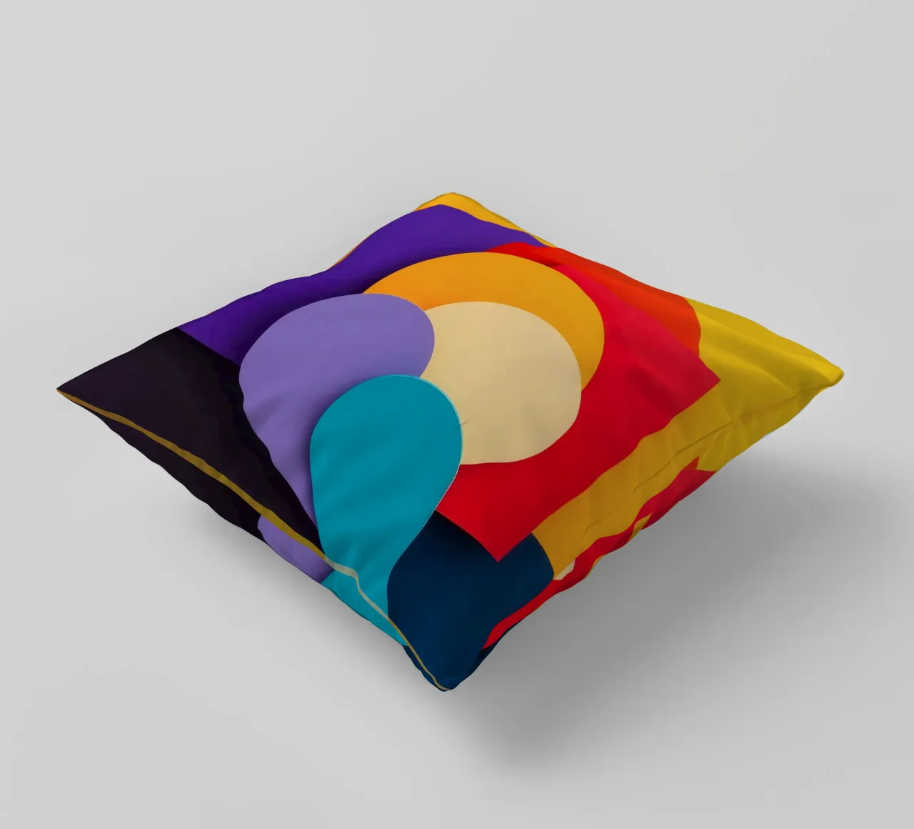 Le forme geometriche colorate creano un design astratto cuscino da DesignDoodle
