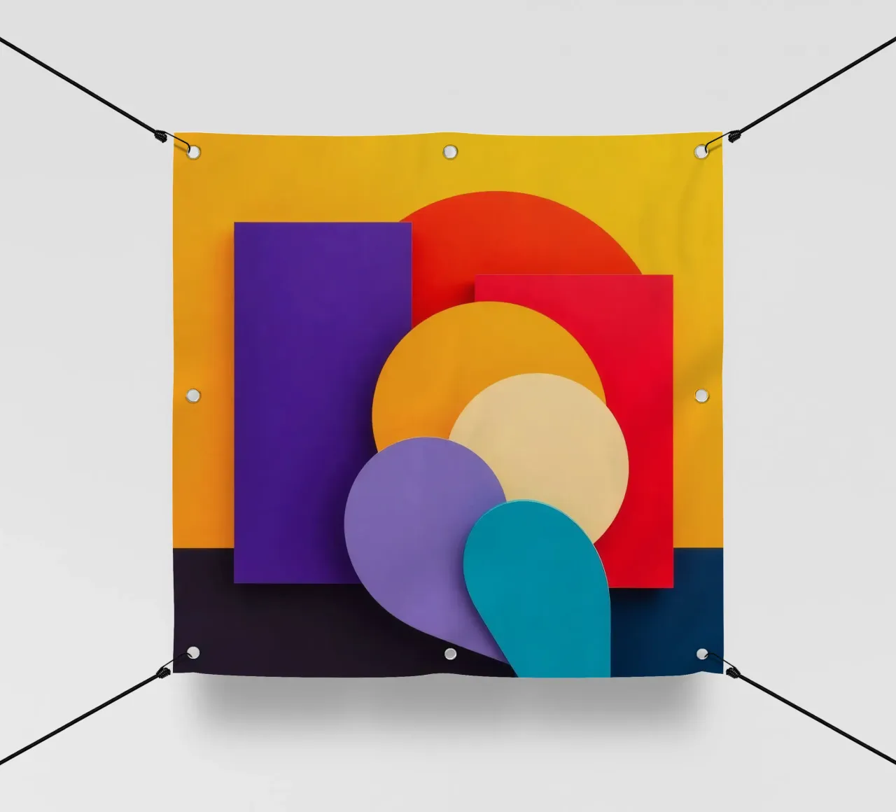 Le forme geometriche colorate creano un design astratto telo in pvc da DesignDoodle