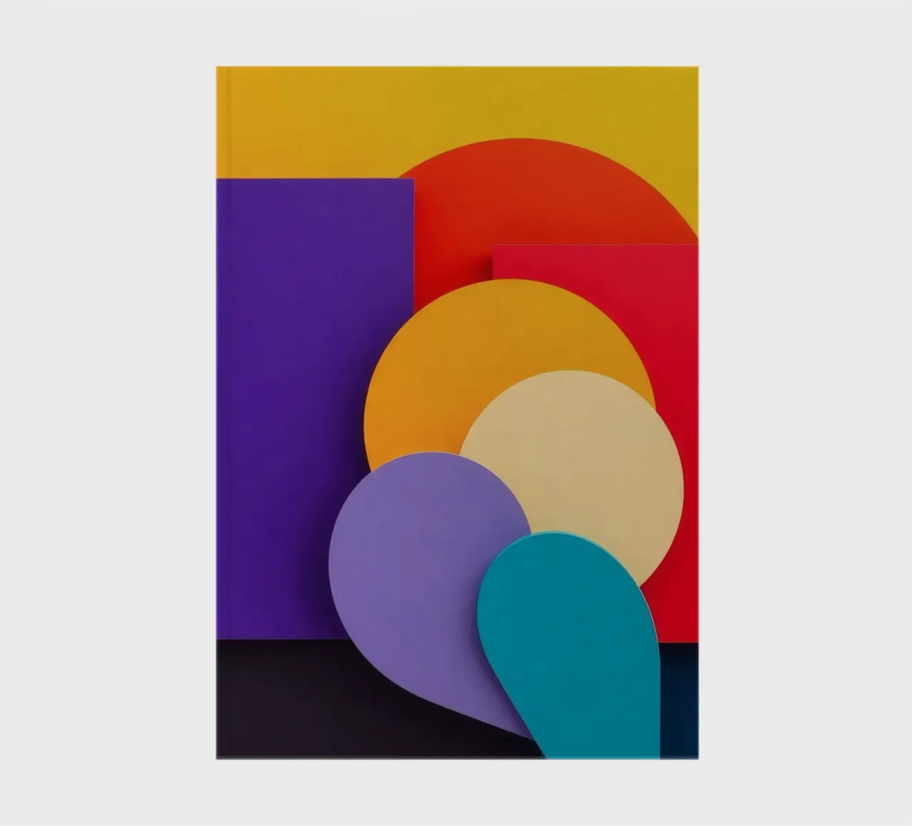 Formas geométricas de colores crean un diseño abstracto cuaderno de DesignDoodle