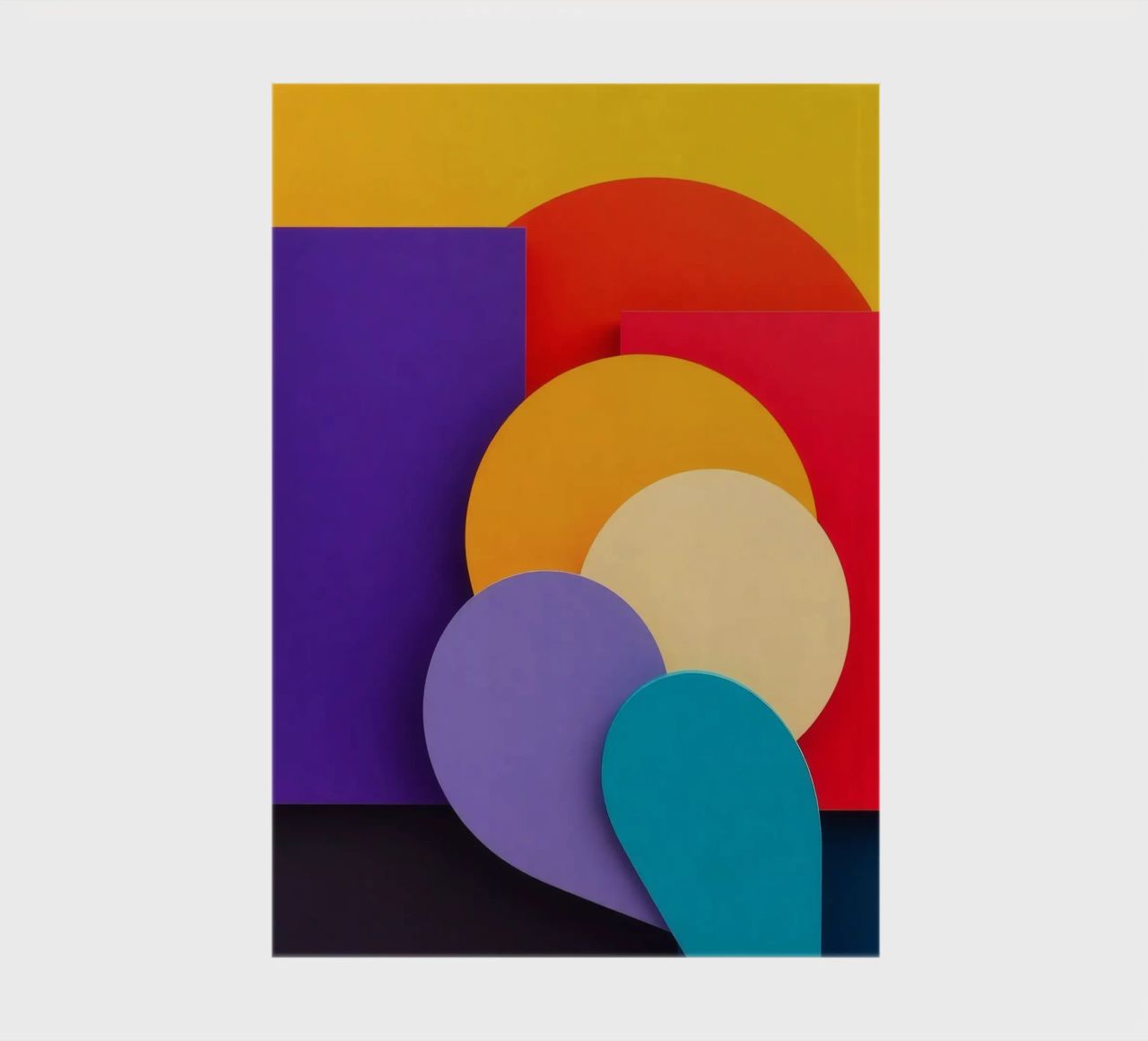 Colorful geometric shapes create an abstract design notebook by DesignDoodle