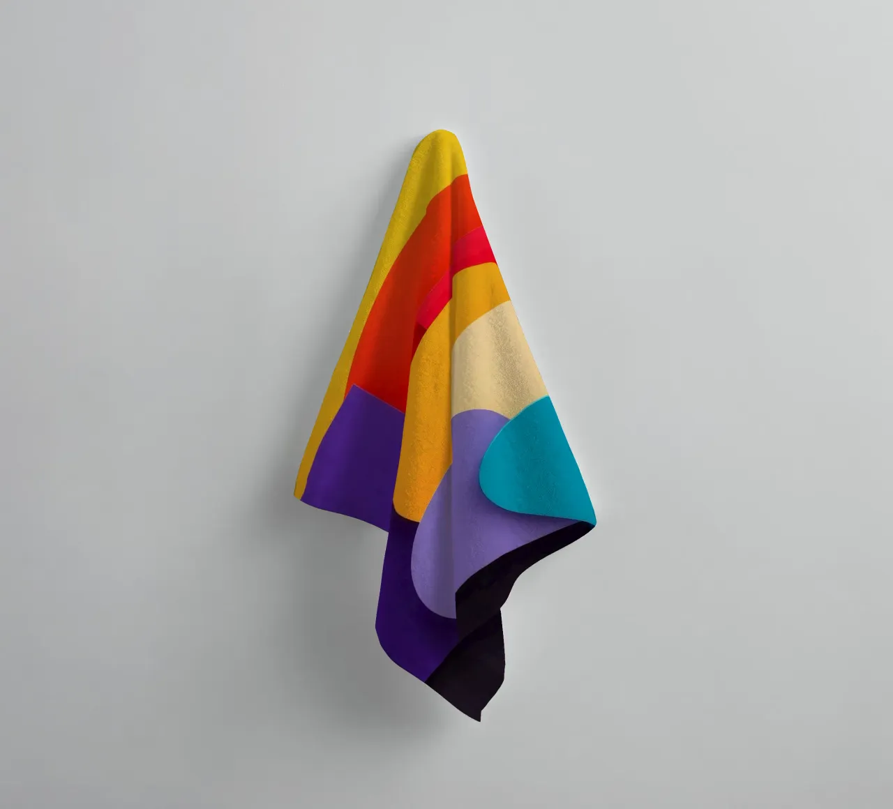 Colorful geometric shapes create an abstract design towel by DesignDoodle
