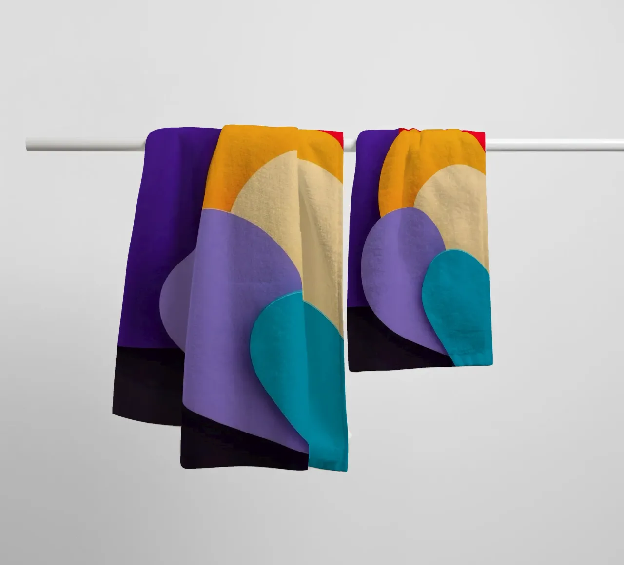 Colorful geometric shapes create an abstract design towel by DesignDoodle